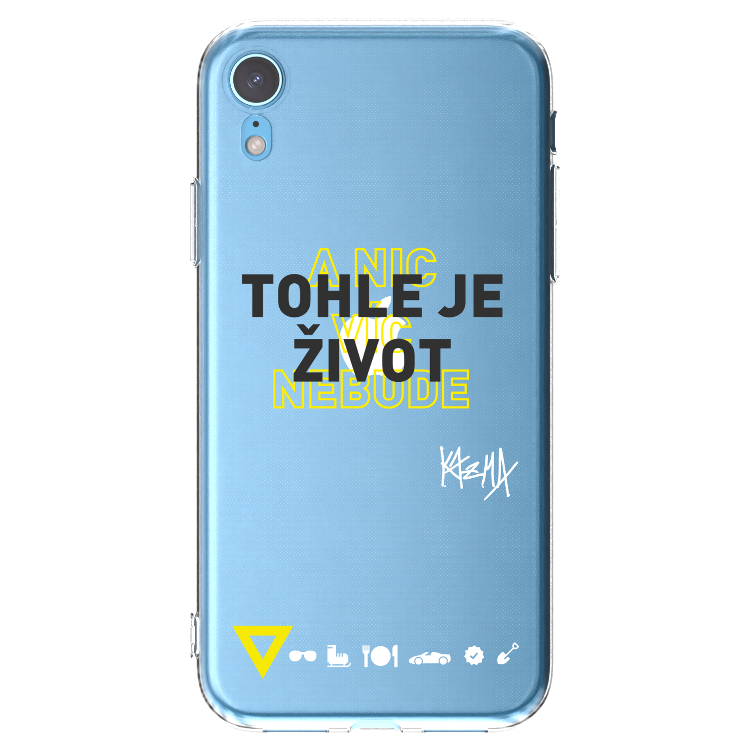 Picasee silikonový průhledný obal pro Apple iPhone XR - Kazma - TOHLE JE ŽIVOT A NIC VÍC NEBUDE