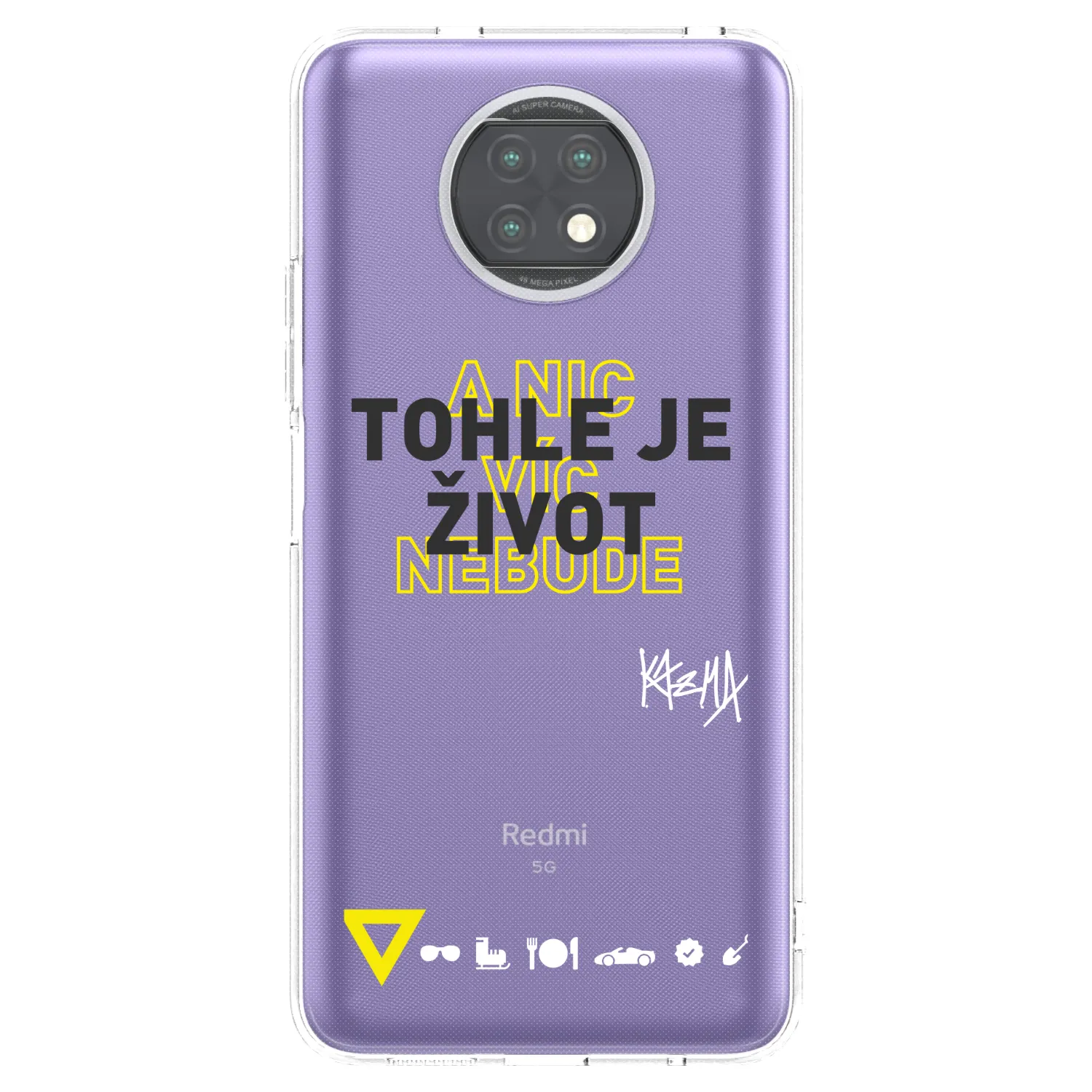 Picasee silikonový průhledný obal pro Xiaomi Redmi Note 9T - Kazma - TOHLE JE ŽIVOT A NIC VÍC NEBUDE