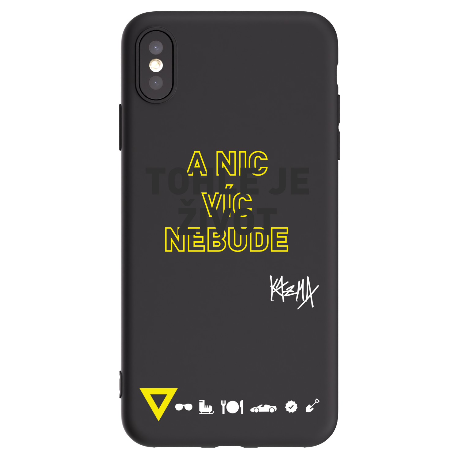 Picasee silikonový černý obal pro Apple iPhone XS Max - Kazma - TOHLE JE ŽIVOT A NIC VÍC NEBUDE