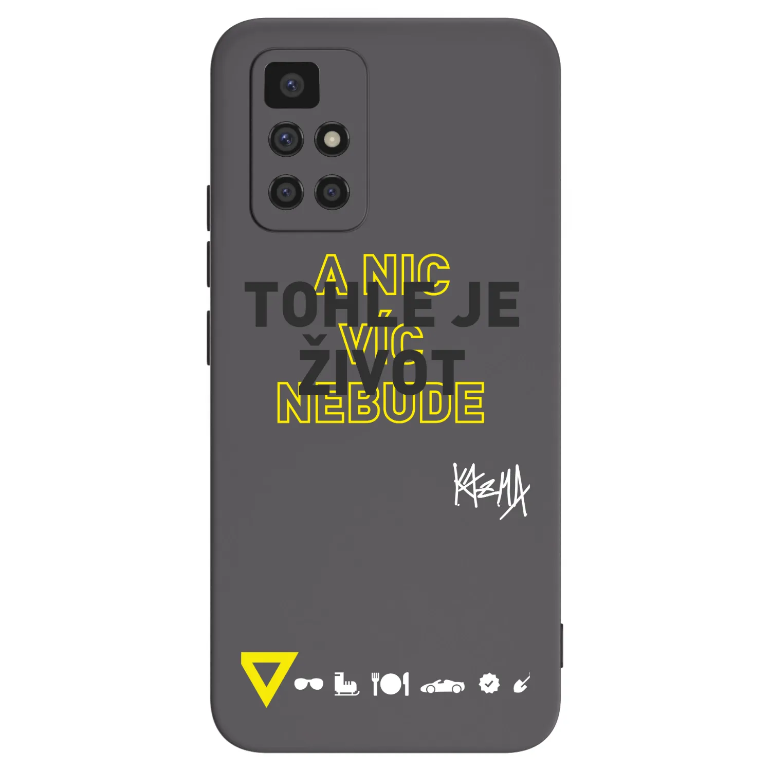 Picasee silikonový černý obal pro Xiaomi Redmi 10 - Kazma - TOHLE JE ŽIVOT A NIC VÍC NEBUDE