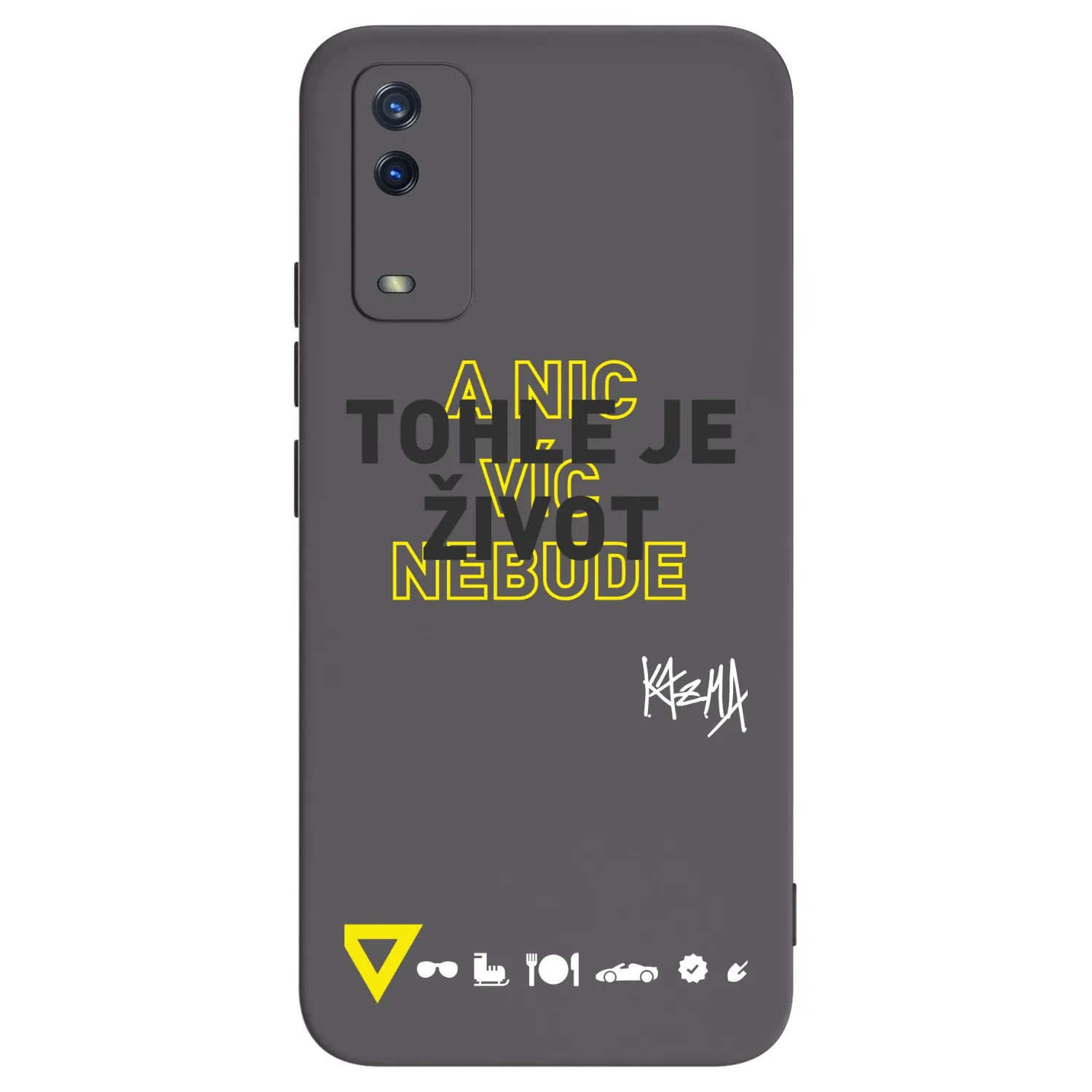Picasee silikonový černý obal pro Vivo Y11s - Kazma - TOHLE JE ŽIVOT A NIC VÍC NEBUDE