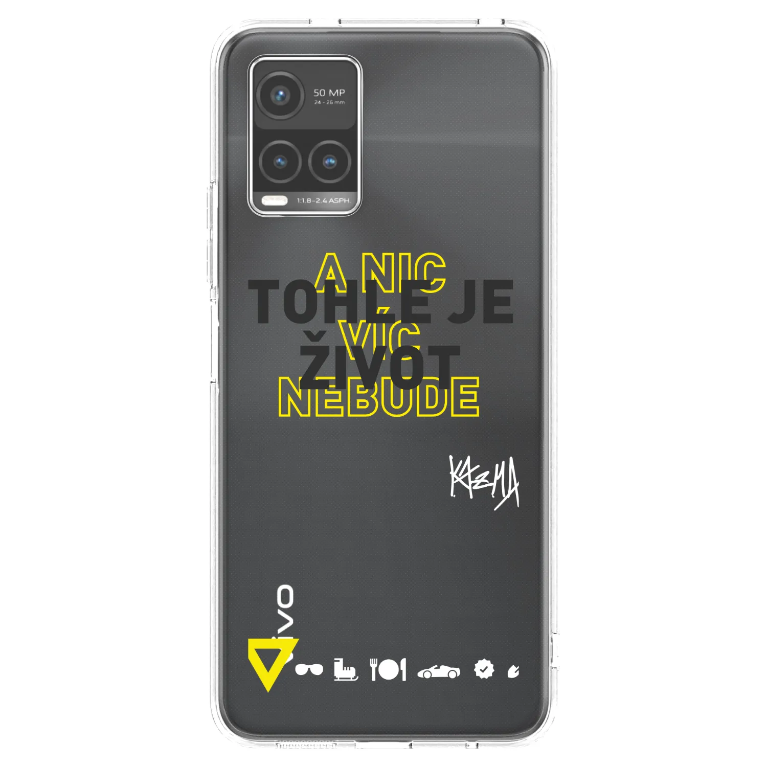 Picasee silikonový průhledný obal pro Vivo Y33s - Kazma - TOHLE JE ŽIVOT A NIC VÍC NEBUDE