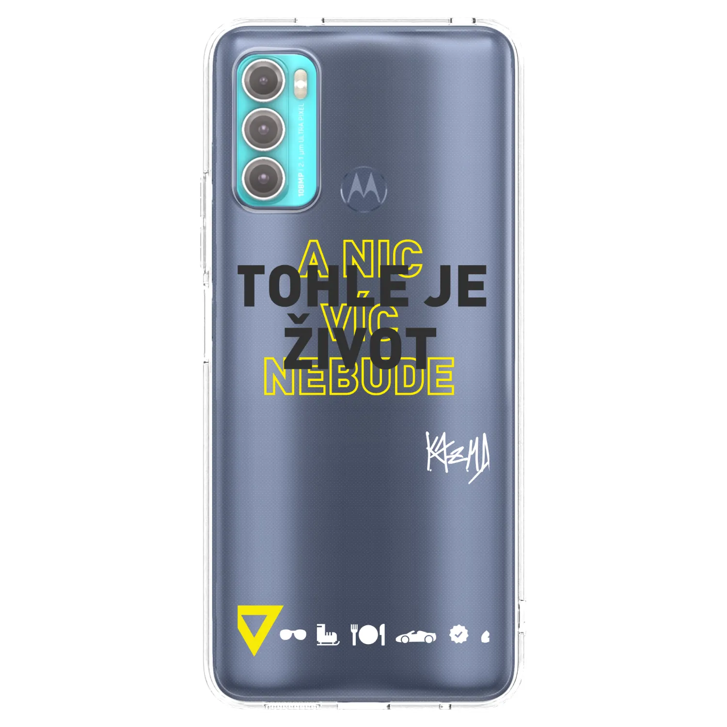 Picasee silikonový průhledný obal pro Motorola Moto G60 - Kazma - TOHLE JE ŽIVOT A NIC VÍC NEBUDE
