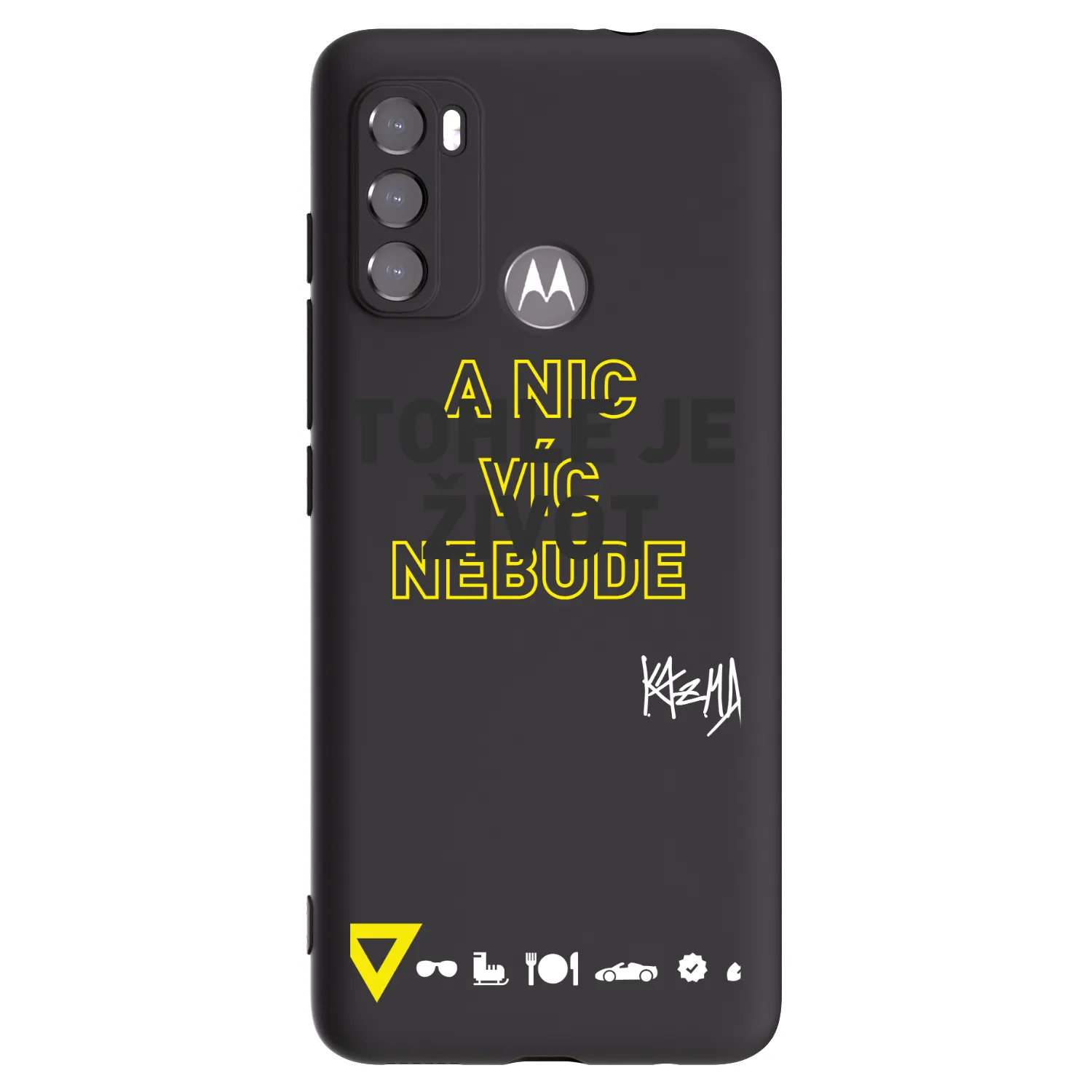 Picasee silikonový černý obal pro Motorola Moto G60 - Kazma - TOHLE JE ŽIVOT A NIC VÍC NEBUDE