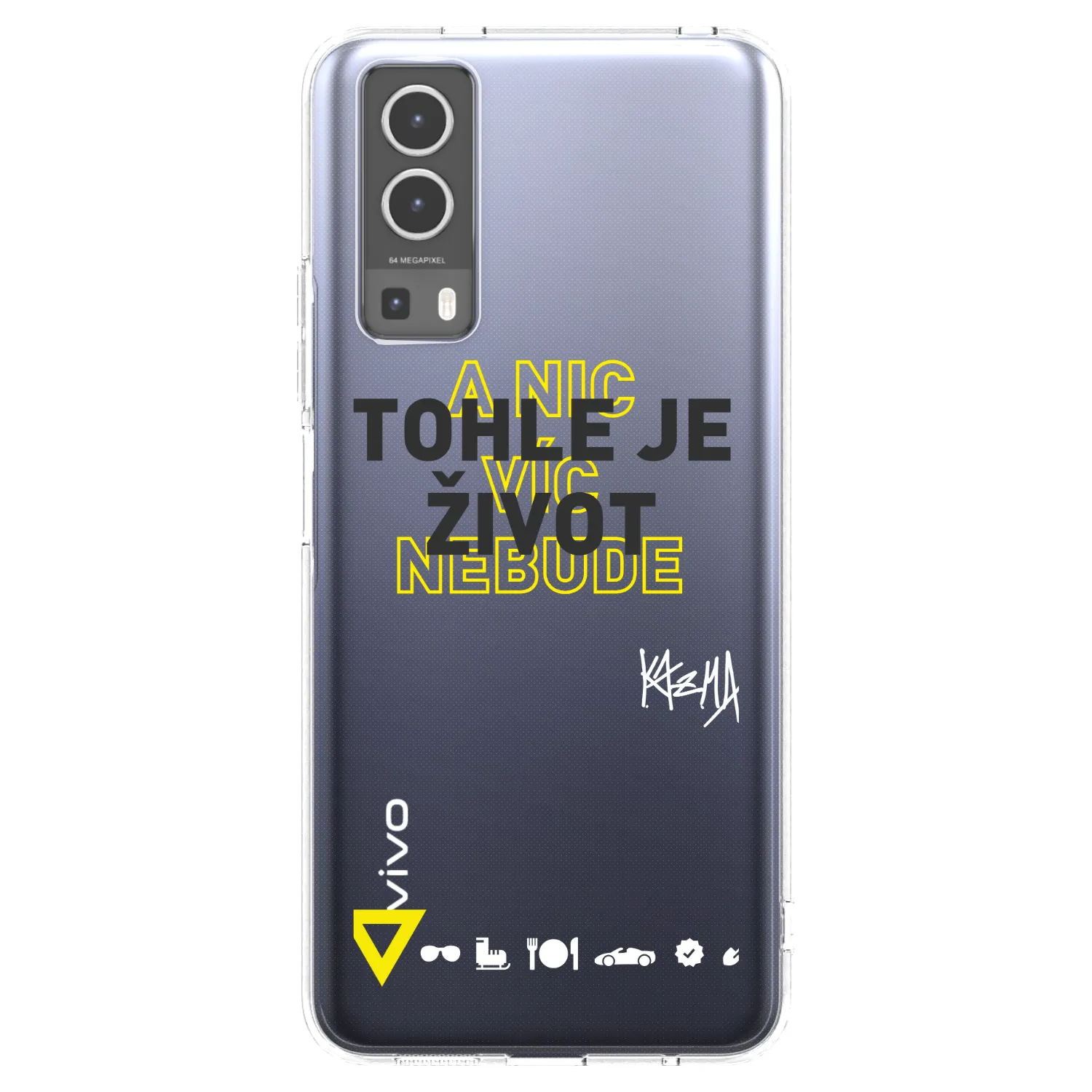 Picasee silikonový průhledný obal pro Vivo Y72 5G - Kazma - TOHLE JE ŽIVOT A NIC VÍC NEBUDE