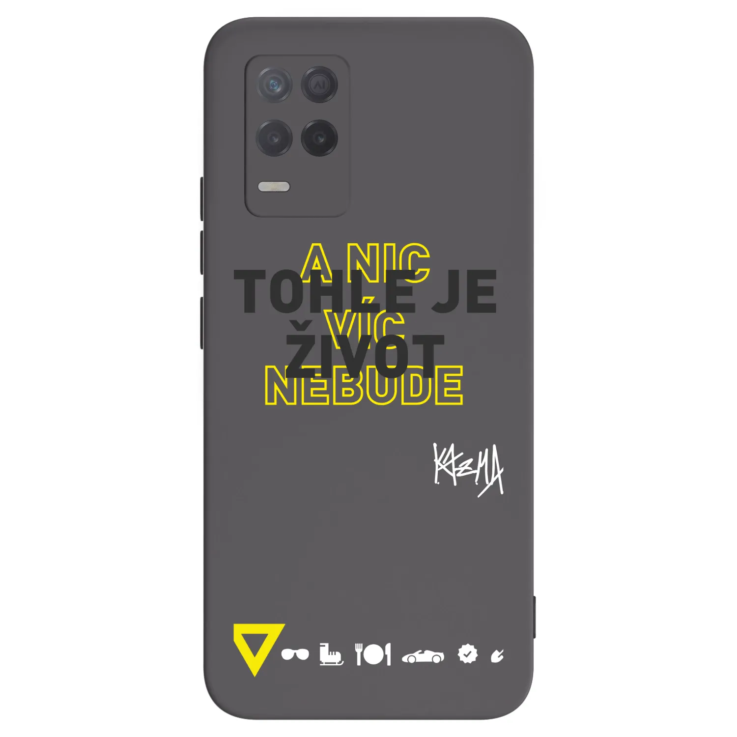 Picasee silikonový černý obal pro Realme 8 5G - Kazma - TOHLE JE ŽIVOT A NIC VÍC NEBUDE