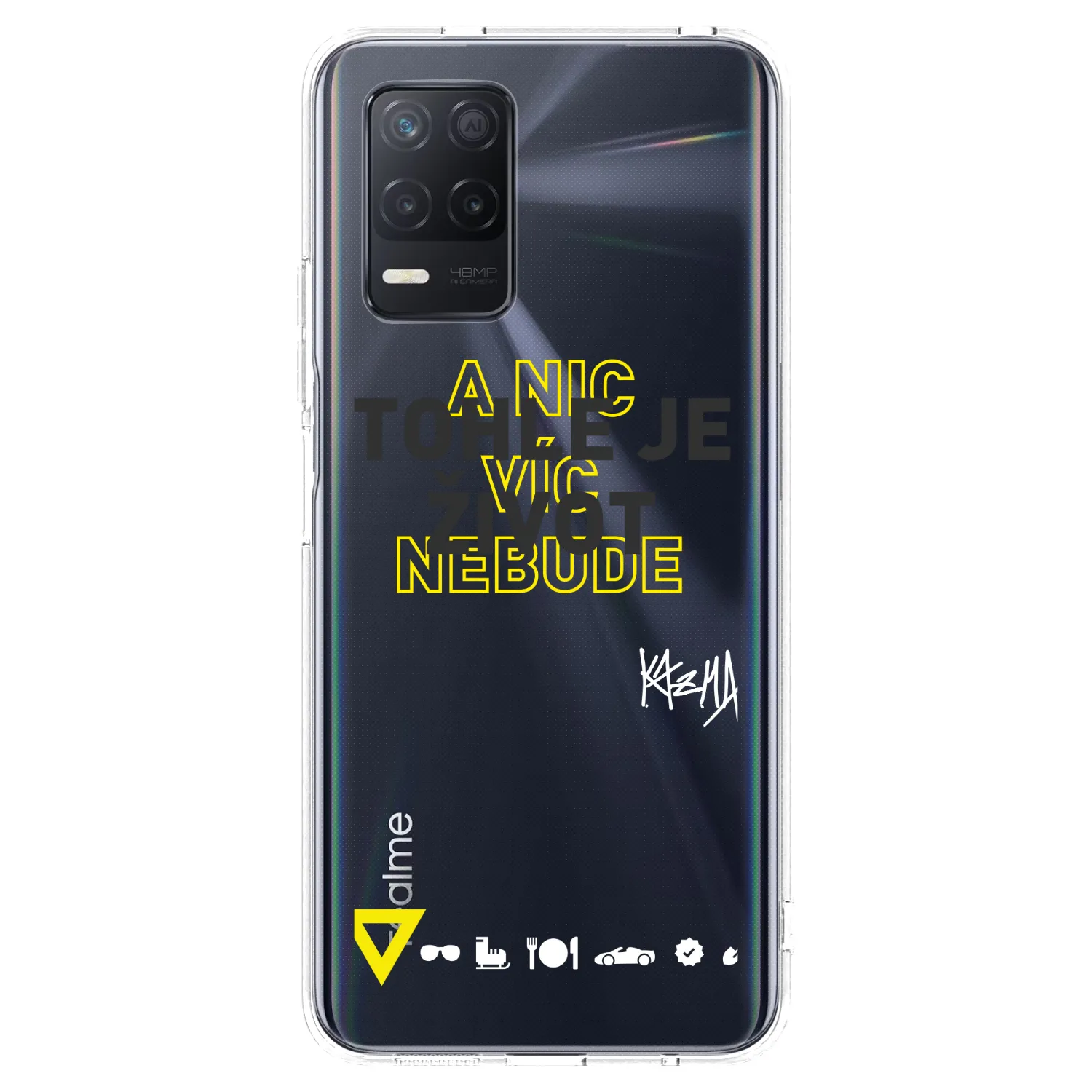 Picasee silikonový průhledný obal pro Realme 8 5G - Kazma - TOHLE JE ŽIVOT A NIC VÍC NEBUDE