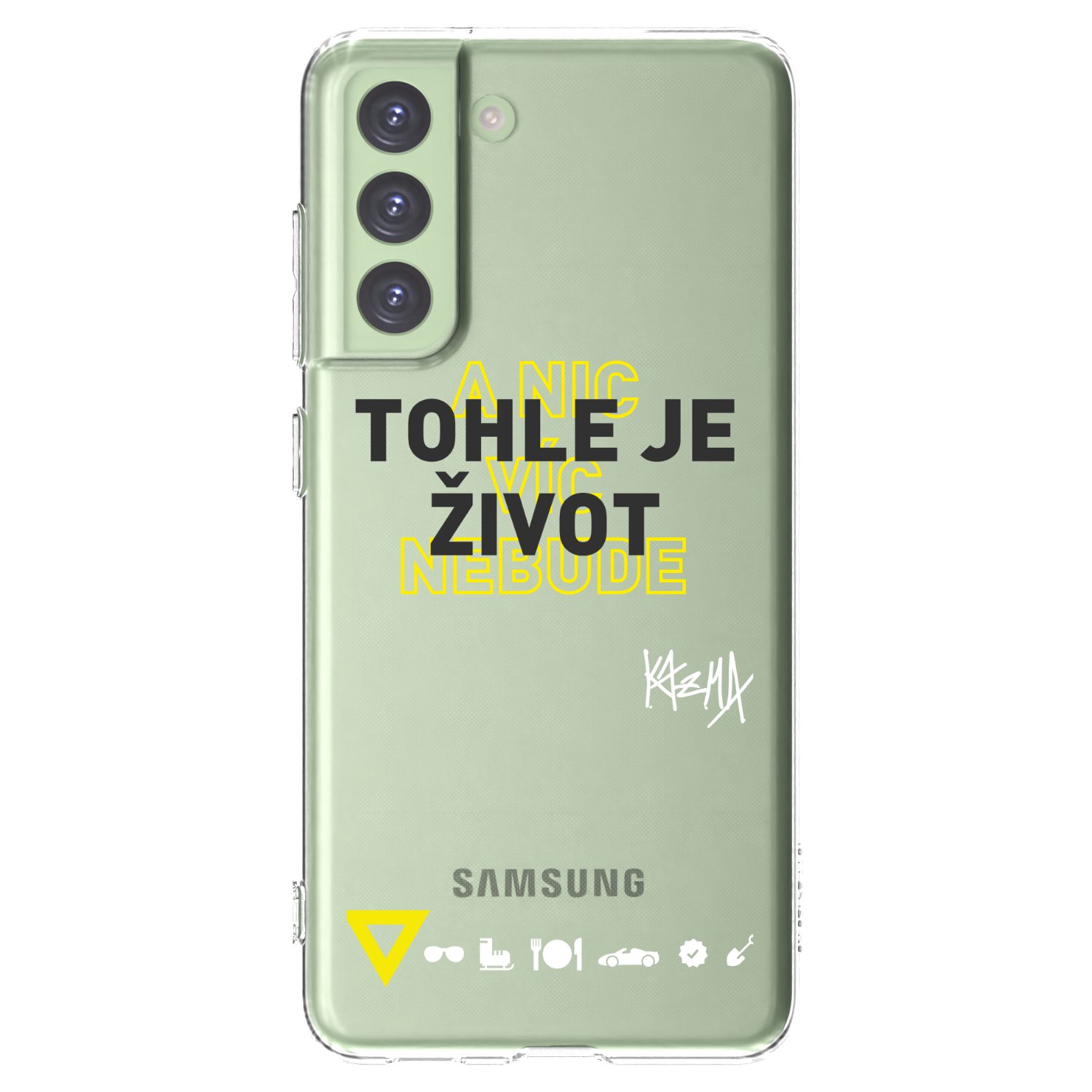 Picasee silikonový průhledný obal pro Samsung Galaxy S21 FE 5G - Kazma - TOHLE JE ŽIVOT A NIC VÍC NEBUDE
