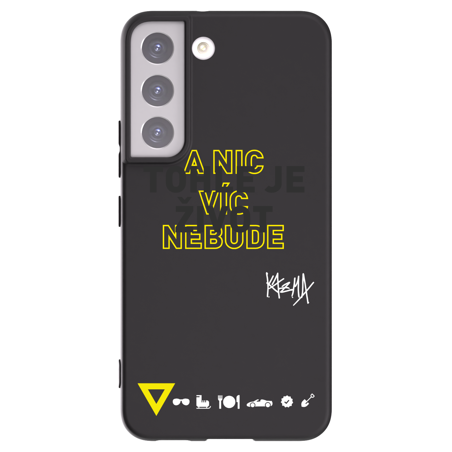 Picasee silikonový černý obal pro Samsung Galaxy S22 5G - Kazma - TOHLE JE ŽIVOT A NIC VÍC NEBUDE
