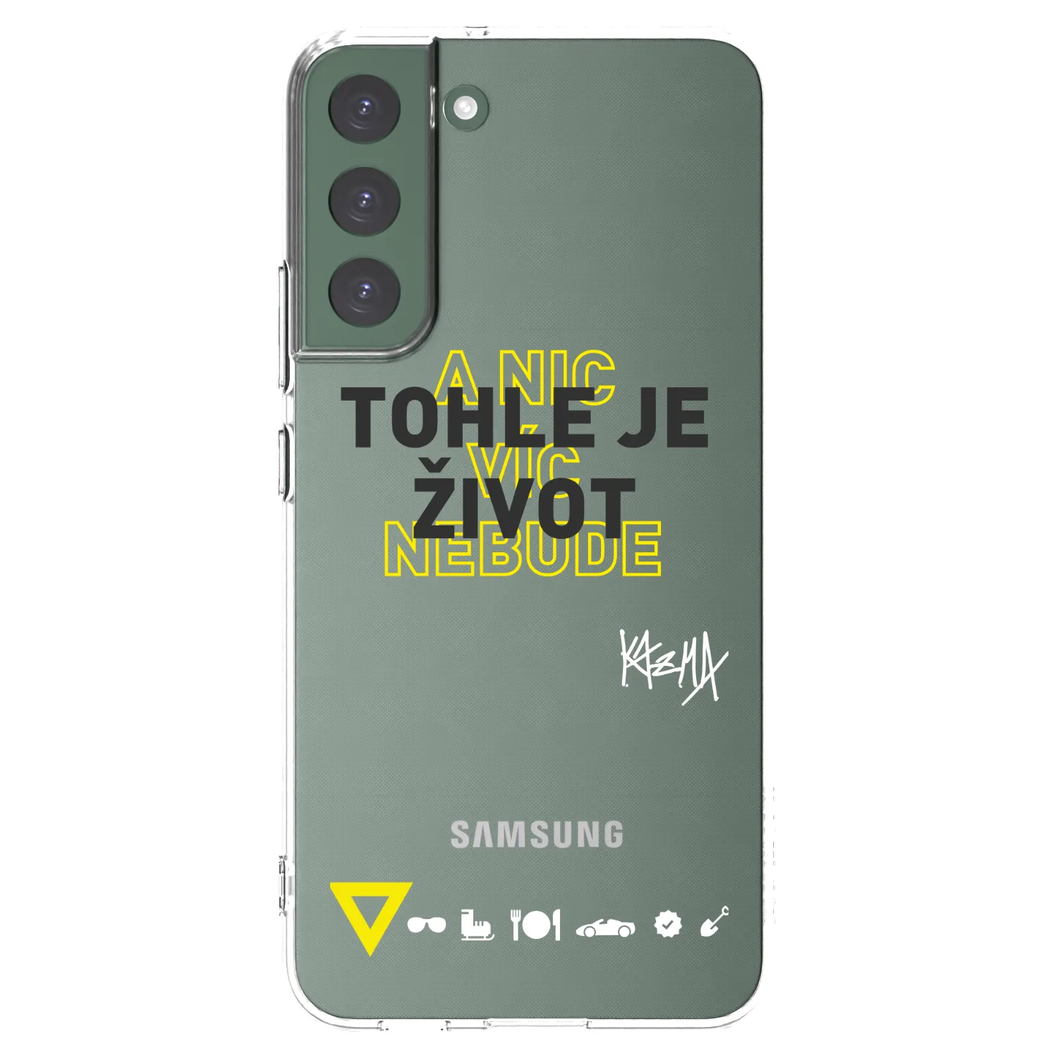 Picasee silikonový průhledný obal pro Samsung Galaxy S22+ 5G - Kazma - TOHLE JE ŽIVOT A NIC VÍC NEBUDE