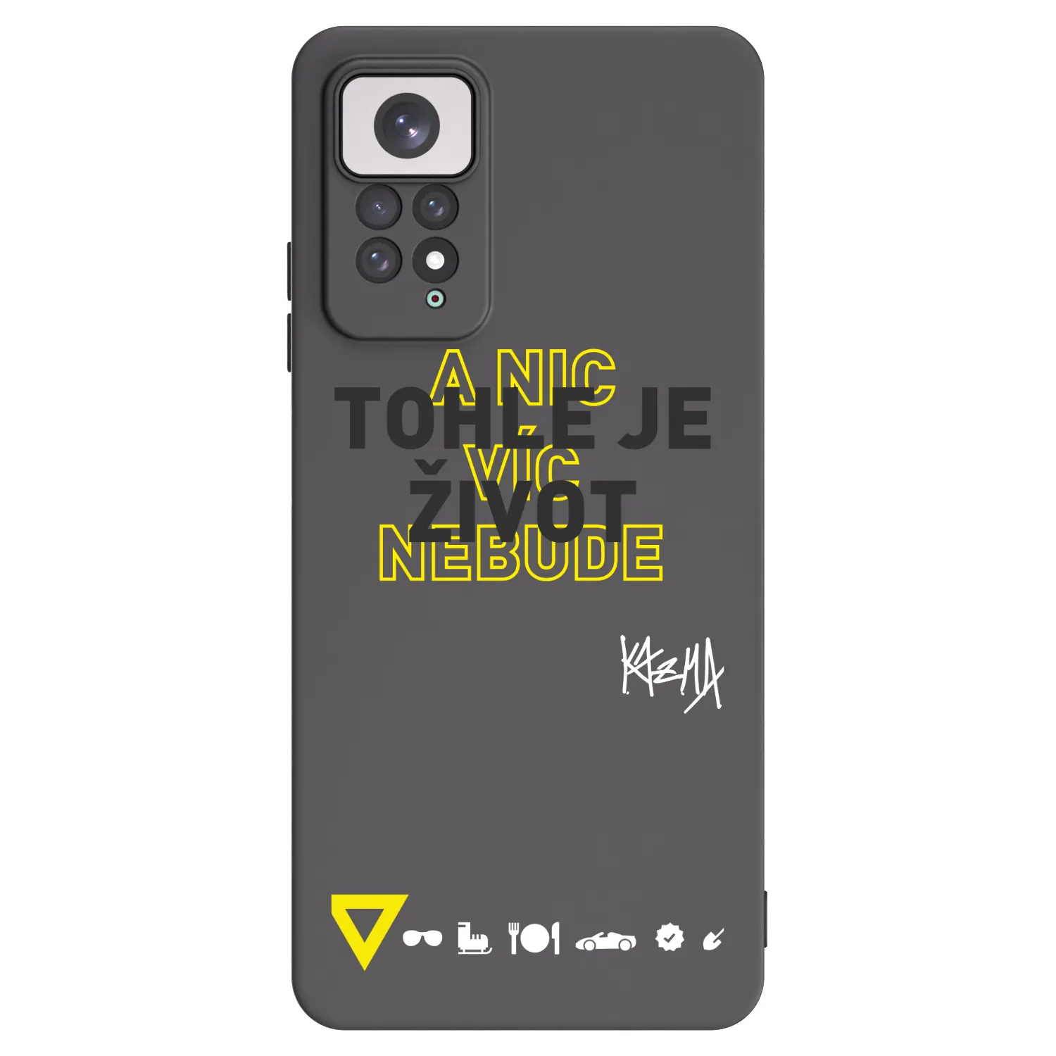 Picasee silikonový černý obal pro Xiaomi Redmi Note 11 - Kazma - TOHLE JE ŽIVOT A NIC VÍC NEBUDE
