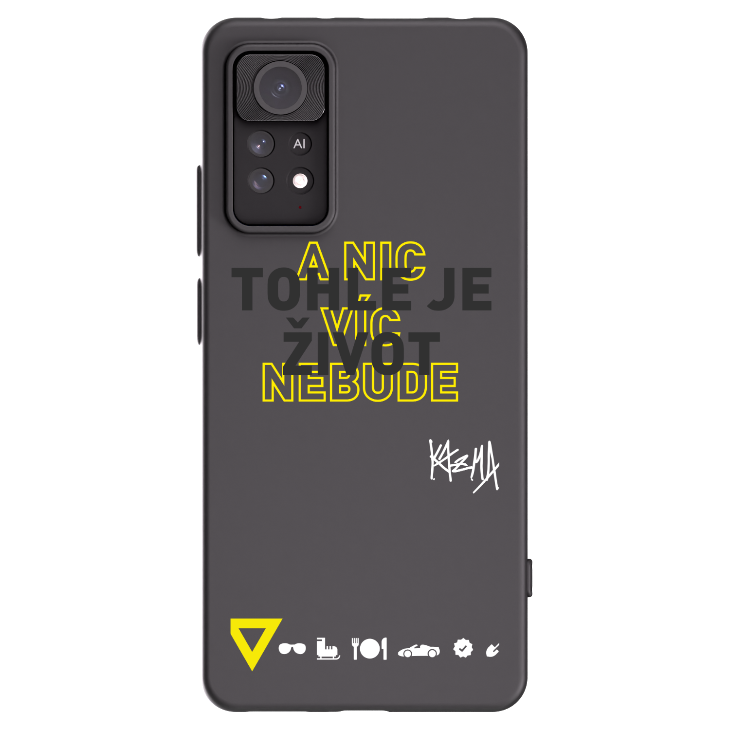Picasee silikonový černý obal pro Xiaomi Redmi Note 11 Pro - Kazma - TOHLE JE ŽIVOT A NIC VÍC NEBUDE