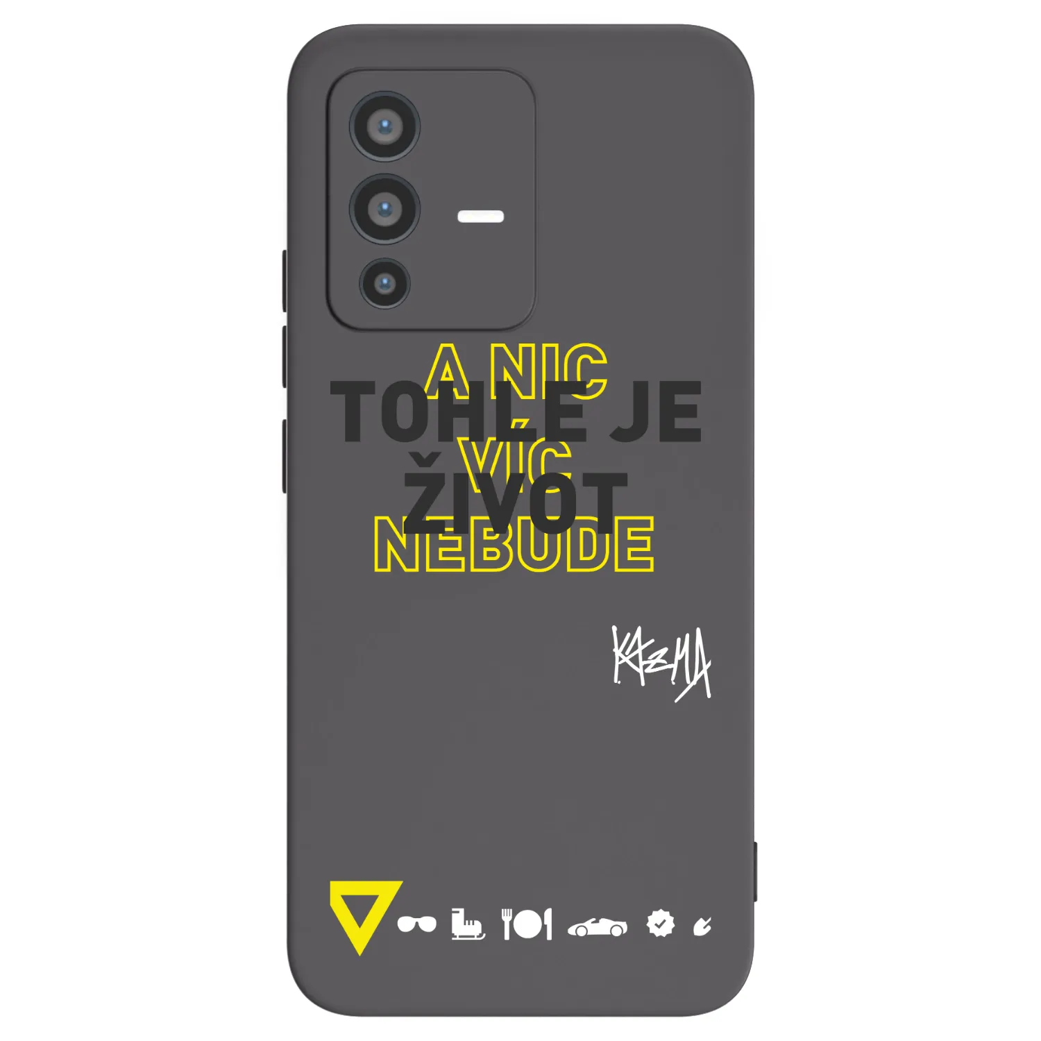 Picasee silikonový černý obal pro Vivo V23 5G - Kazma - TOHLE JE ŽIVOT A NIC VÍC NEBUDE