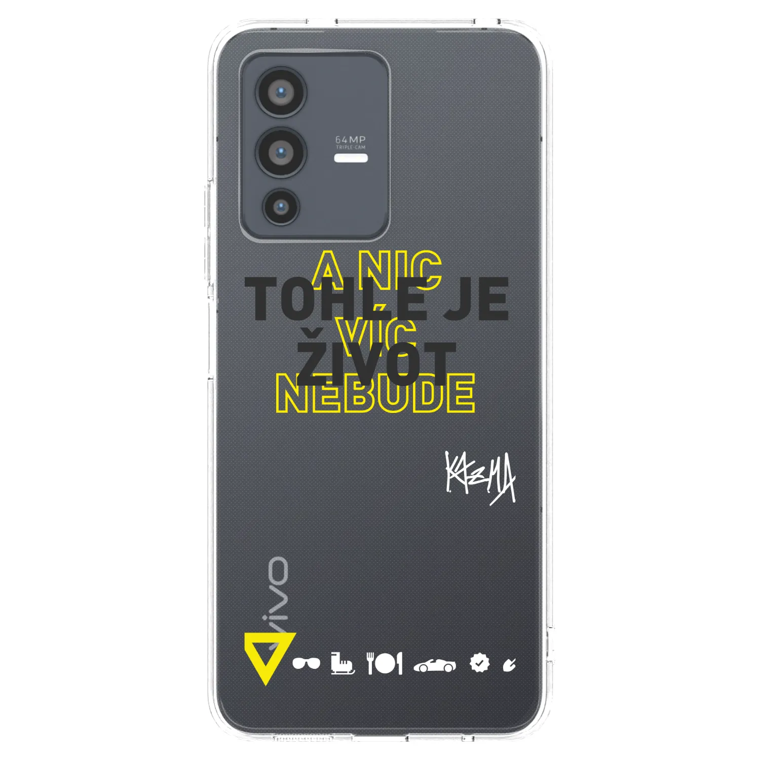Picasee silikonový průhledný obal pro Vivo V23 5G - Kazma - TOHLE JE ŽIVOT A NIC VÍC NEBUDE