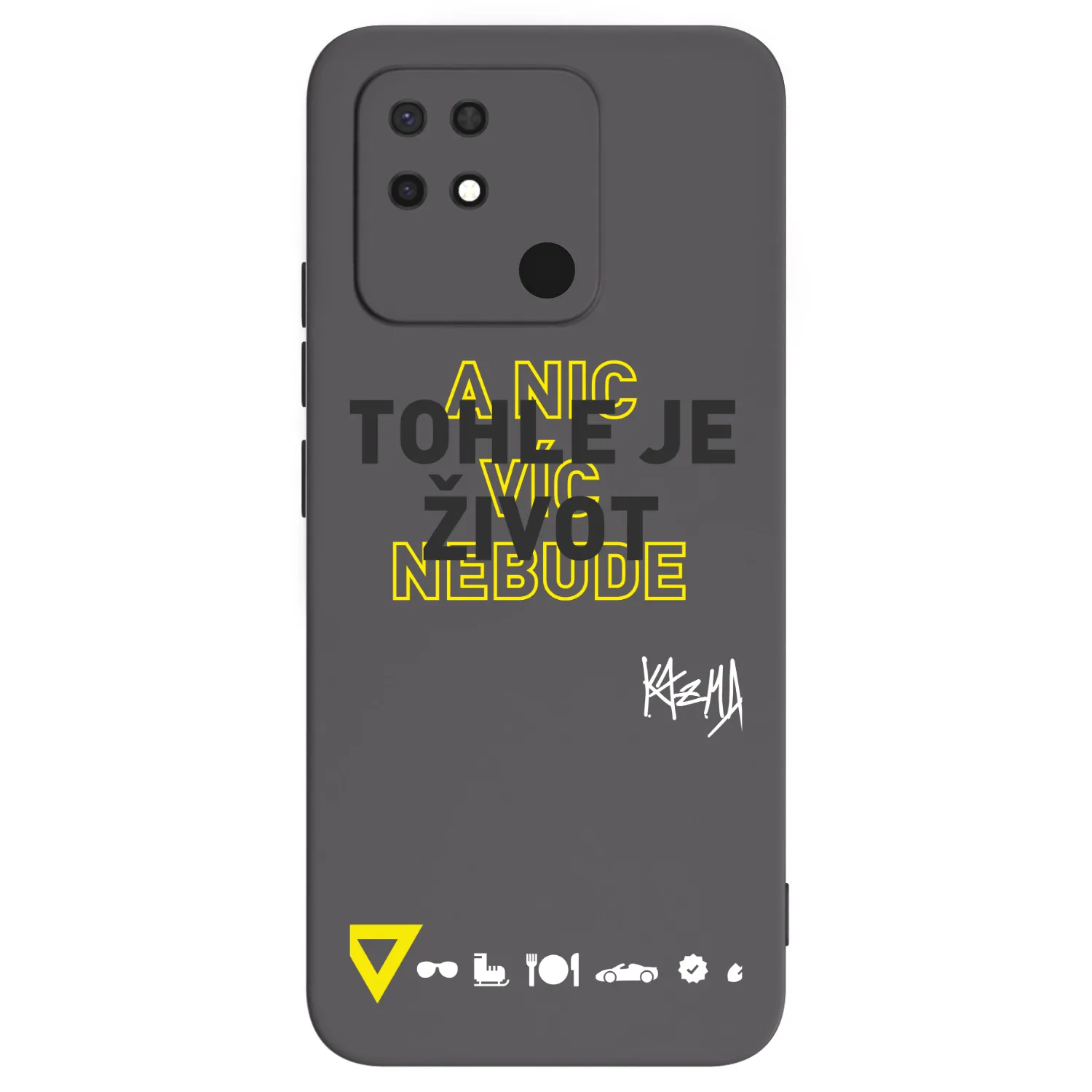 Picasee silikonový černý obal pro Xiaomi Redmi 10C - Kazma - TOHLE JE ŽIVOT A NIC VÍC NEBUDE