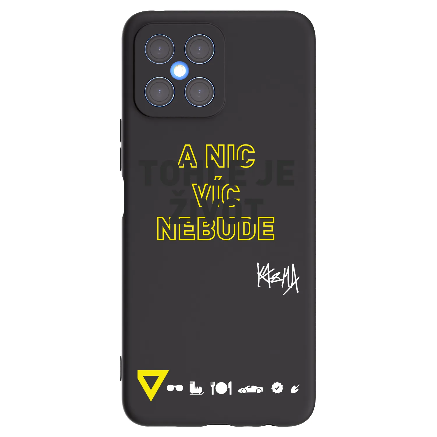 Picasee silikonový černý obal pro Honor X8 4G - Kazma - TOHLE JE ŽIVOT A NIC VÍC NEBUDE