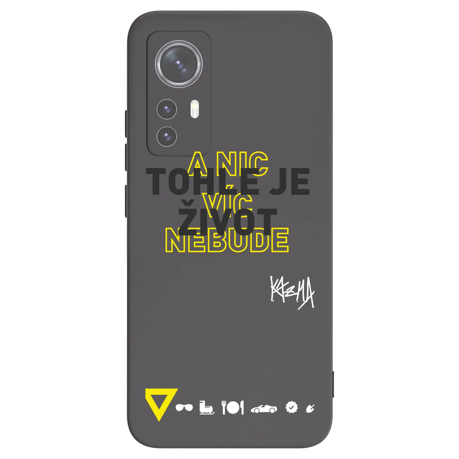 Picasee silikonový černý obal pro Xiaomi 12X - Kazma - TOHLE JE ŽIVOT A NIC VÍC NEBUDE