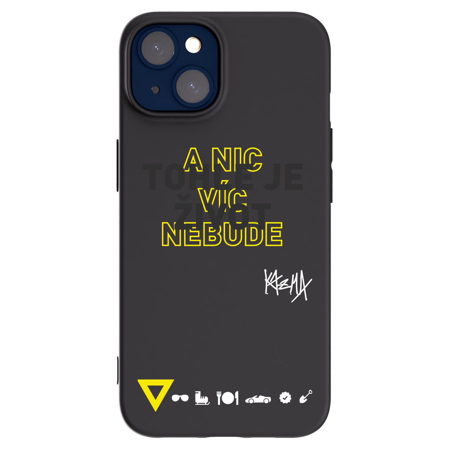 Picasee silikonový černý obal pro Apple iPhone 14 - Kazma - TOHLE JE ŽIVOT A NIC VÍC NEBUDE