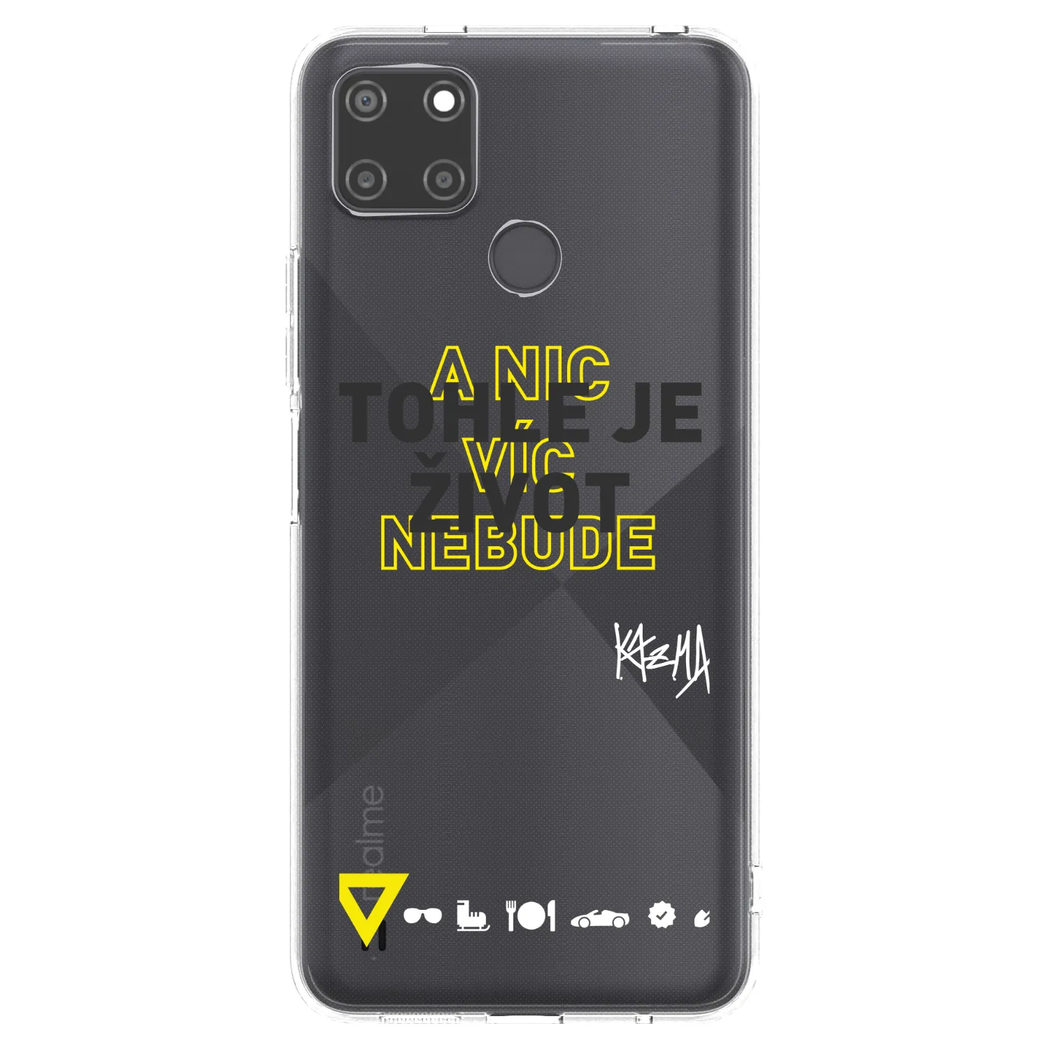 Picasee silikonový průhledný obal pro Realme C21Y - Kazma - TOHLE JE ŽIVOT A NIC VÍC NEBUDE