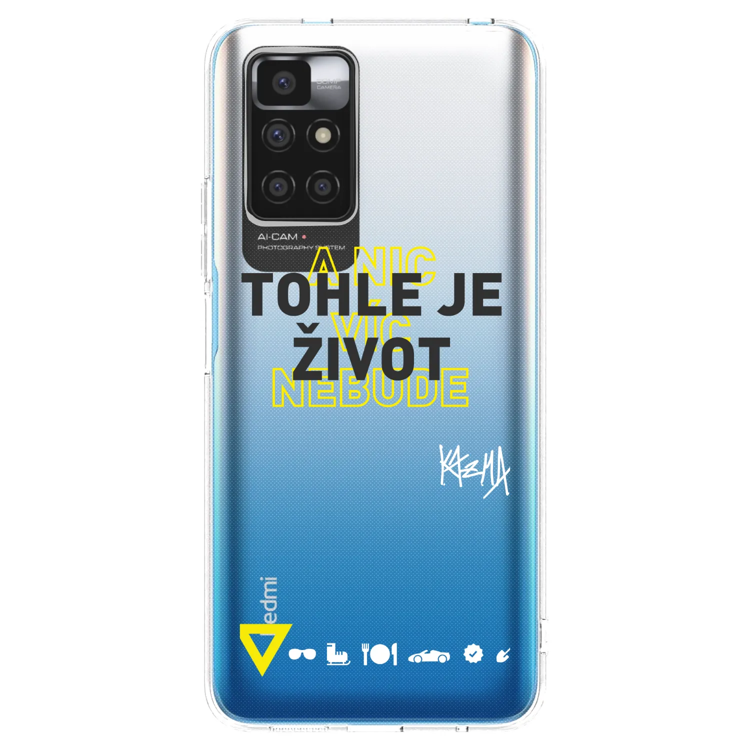Picasee silikonový průhledný obal pro Xiaomi Redmi 10 (2022) - Kazma - TOHLE JE ŽIVOT A NIC VÍC NEBUDE