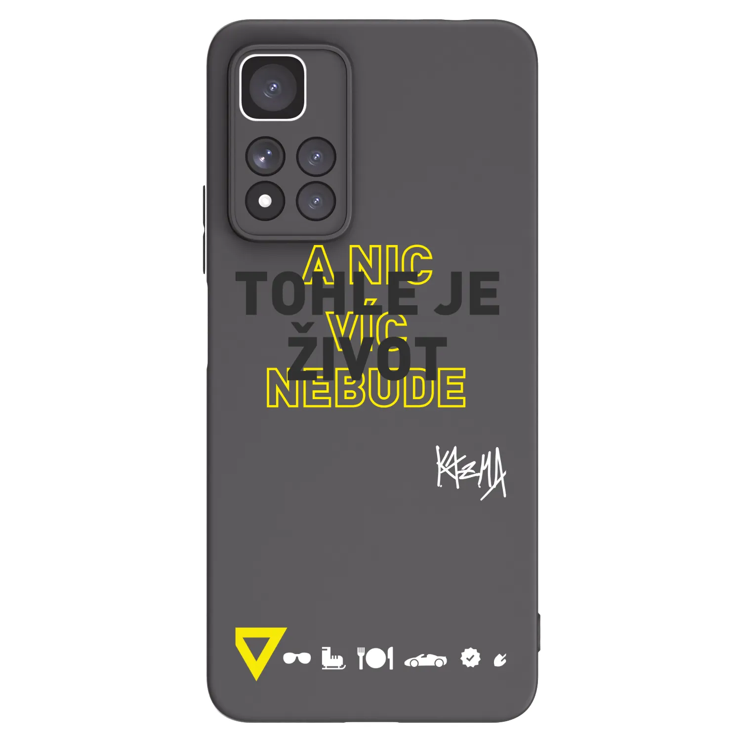 Picasee silikonový černý obal pro Xiaomi Redmi Note 11 Pro+ 5G - Kazma - TOHLE JE ŽIVOT A NIC VÍC NEBUDE