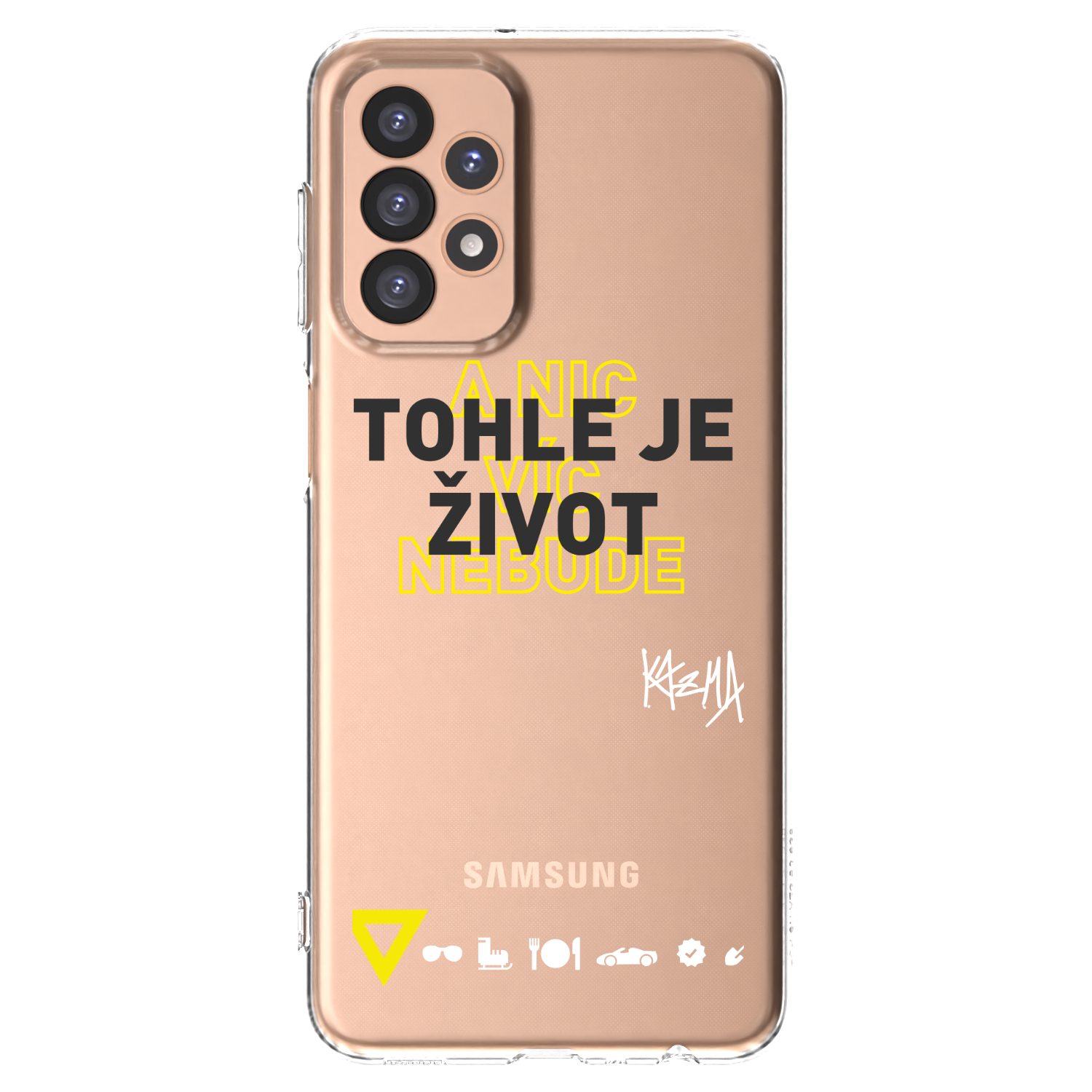 Picasee silikonový průhledný obal pro Samsung Galaxy A23 A236B 5G - Kazma - TOHLE JE ŽIVOT A NIC VÍC NEBUDE