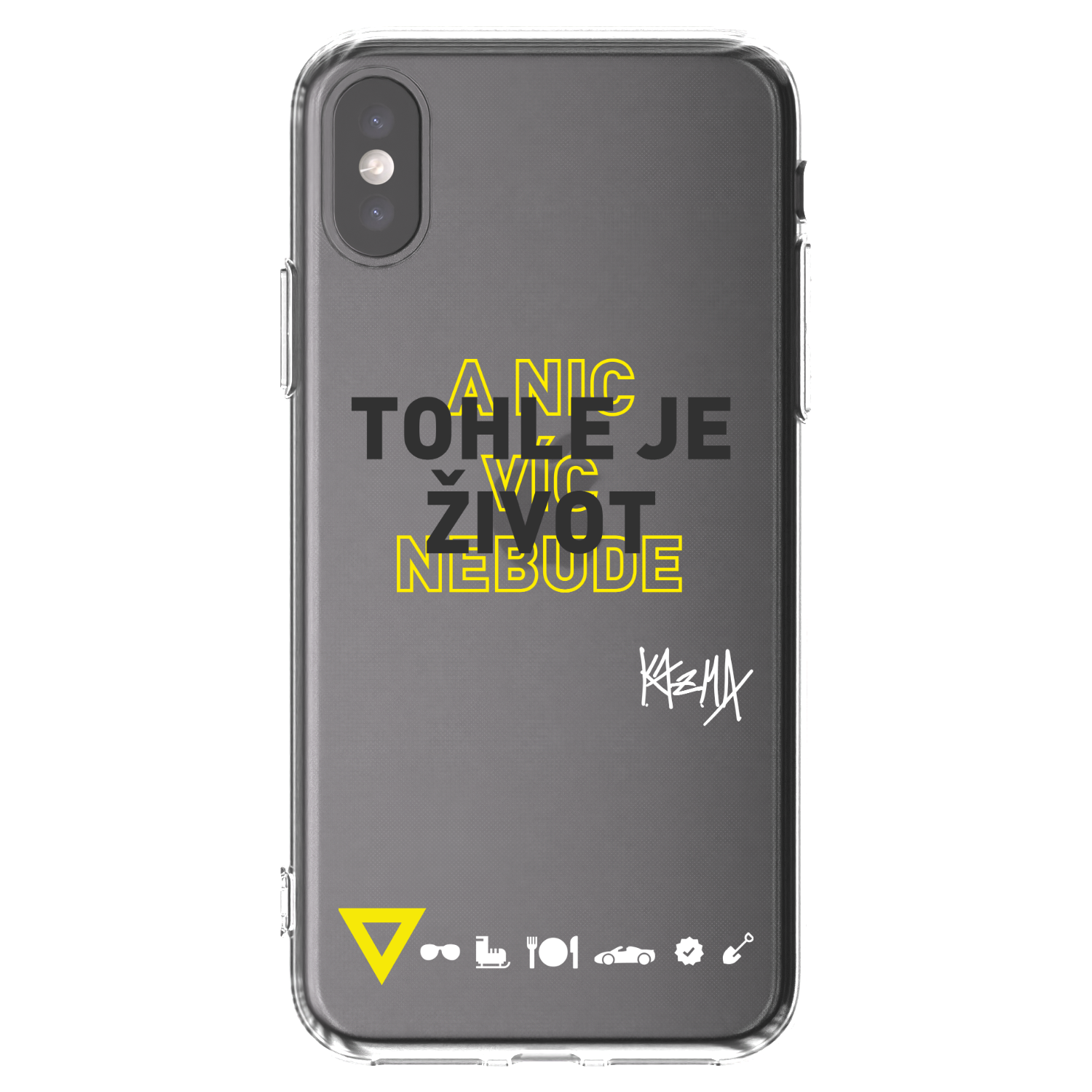 Picasee silikonový průhledný obal pro Apple iPhone X/XS - Kazma - TOHLE JE ŽIVOT A NIC VÍC NEBUDE