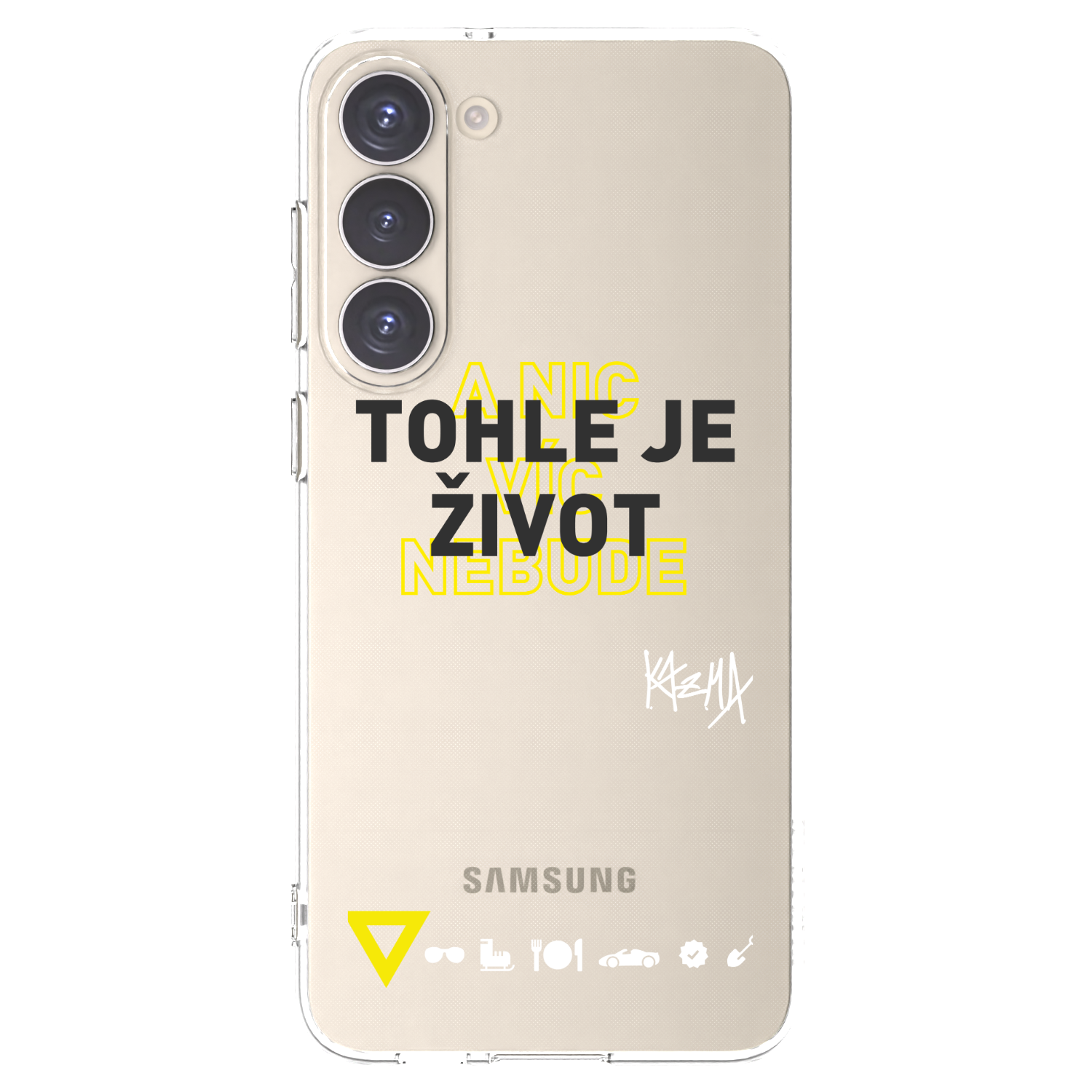 Picasee silikonový průhledný obal pro Samsung Galaxy S23+ 5G - Kazma - TOHLE JE ŽIVOT A NIC VÍC NEBUDE