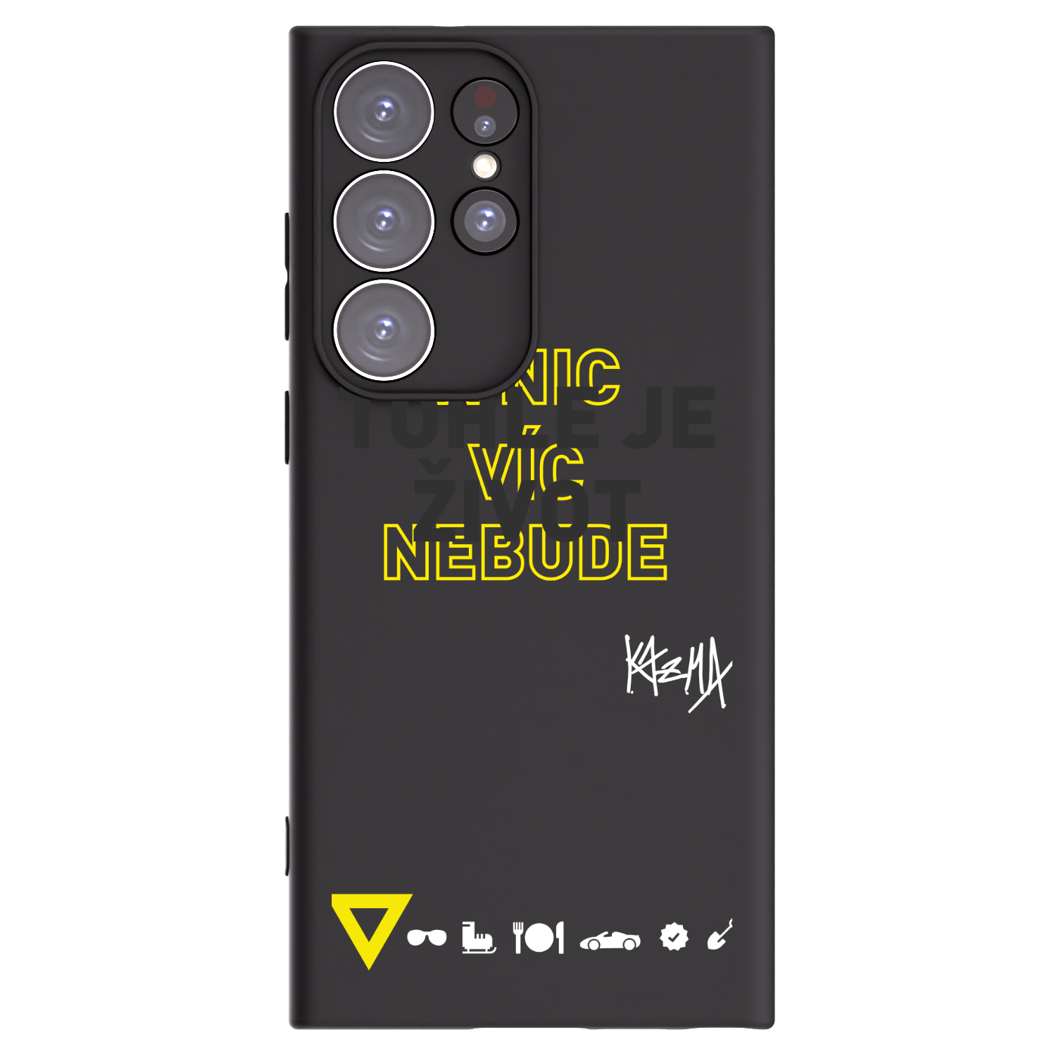 Picasee silikonový černý obal pro Samsung Galaxy S23 Ultra 5G - Kazma - TOHLE JE ŽIVOT A NIC VÍC NEBUDE