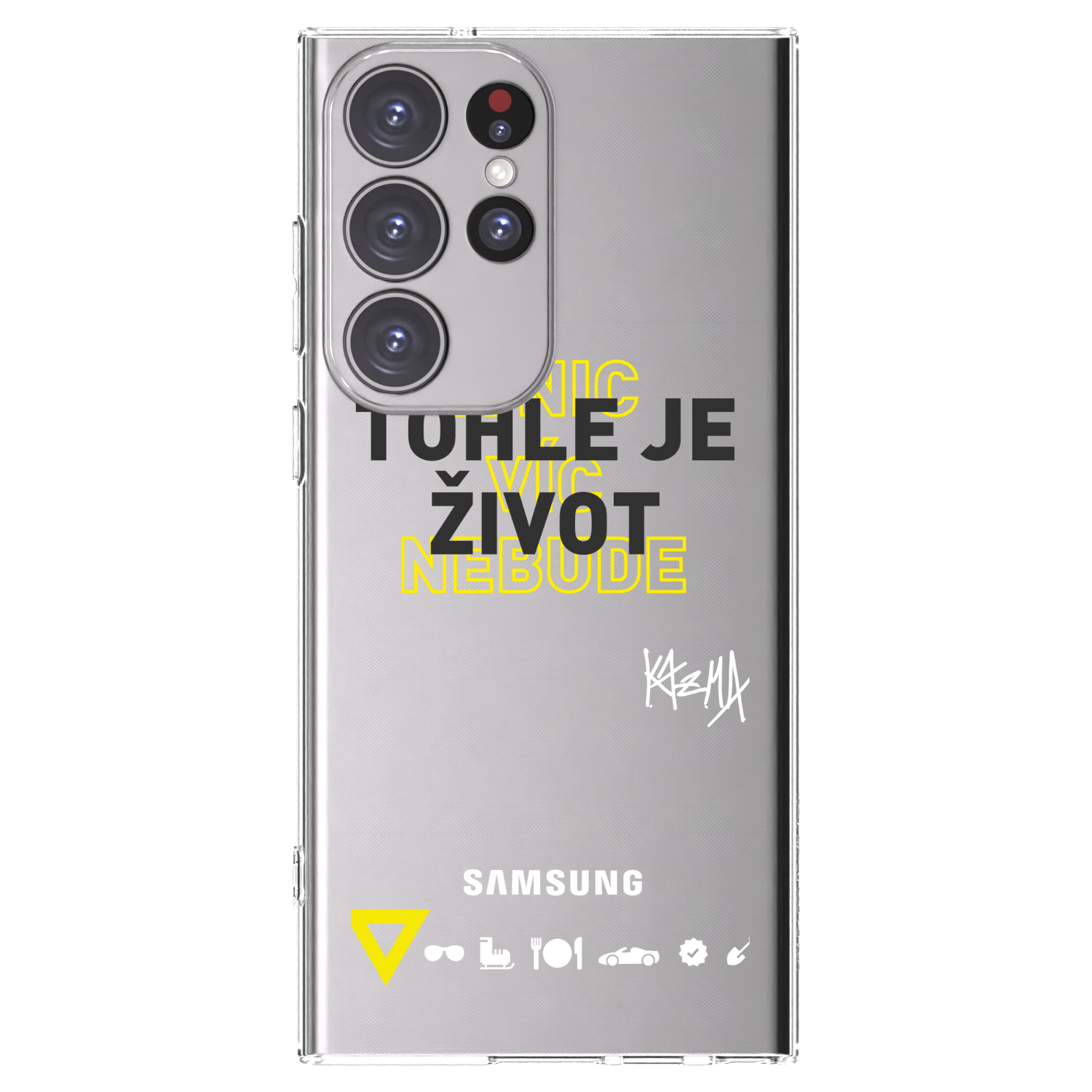 Picasee silikonový průhledný obal pro Samsung Galaxy S23 Ultra 5G - Kazma - TOHLE JE ŽIVOT A NIC VÍC NEBUDE