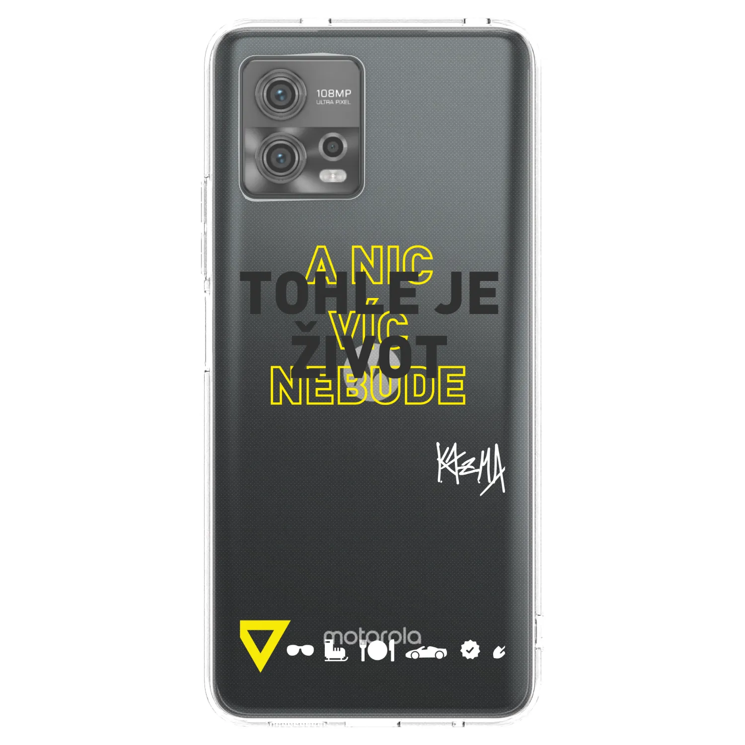 Picasee silikonový průhledný obal pro Motorola Moto G72 - Kazma - TOHLE JE ŽIVOT A NIC VÍC NEBUDE
