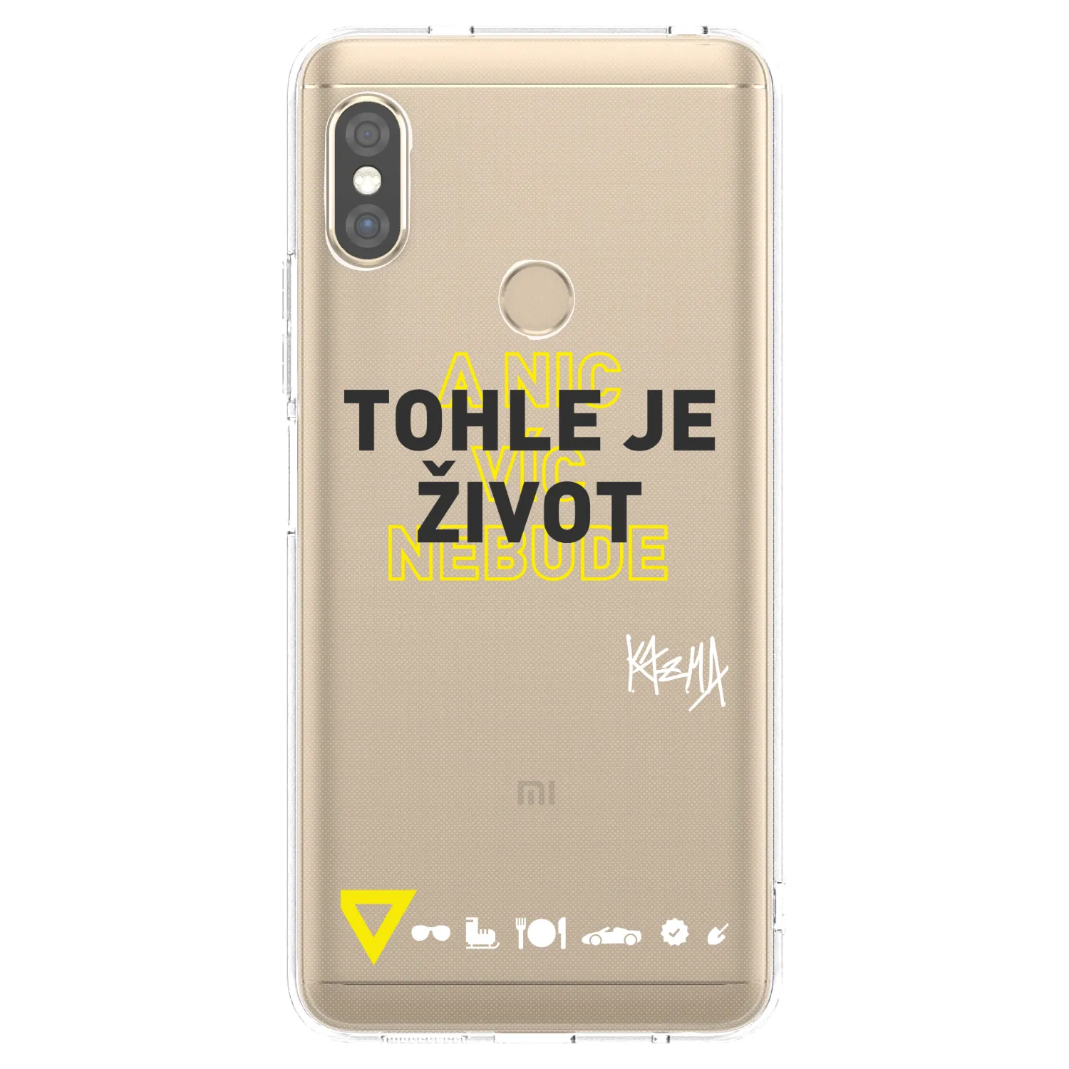 Picasee silikonový průhledný obal pro Xiaomi Redmi Note 5 Global - Kazma - TOHLE JE ŽIVOT A NIC VÍC NEBUDE