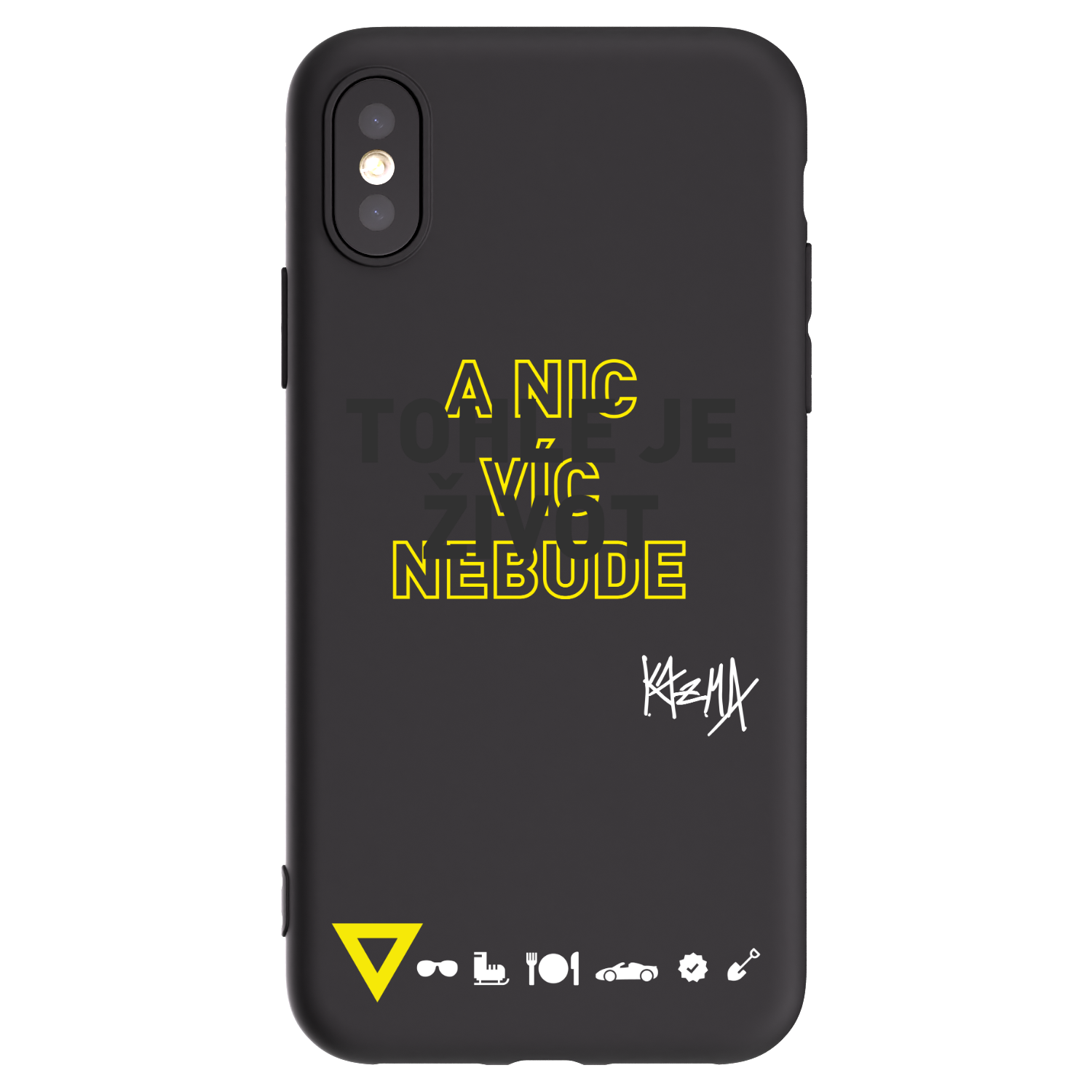Picasee silikonový černý obal pro Apple iPhone X/XS - Kazma - TOHLE JE ŽIVOT A NIC VÍC NEBUDE