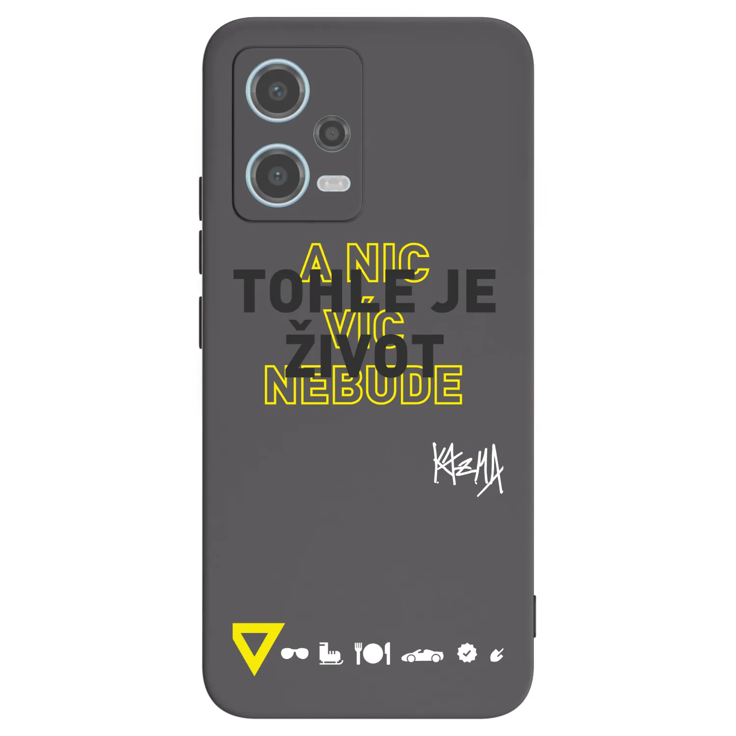 Picasee silikonový černý obal pro Xiaomi Redmi Note 12 5G - Kazma - TOHLE JE ŽIVOT A NIC VÍC NEBUDE