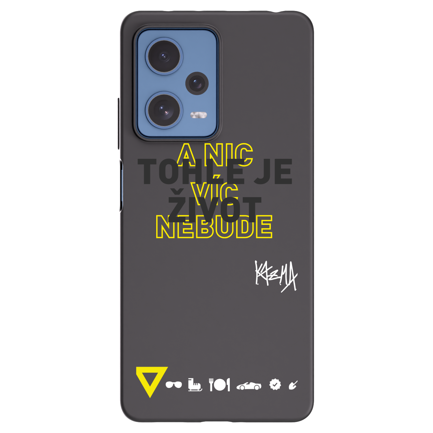 Picasee silikonový černý obal pro Xiaomi Redmi Note 12 Pro 5G - Kazma - TOHLE JE ŽIVOT A NIC VÍC NEBUDE