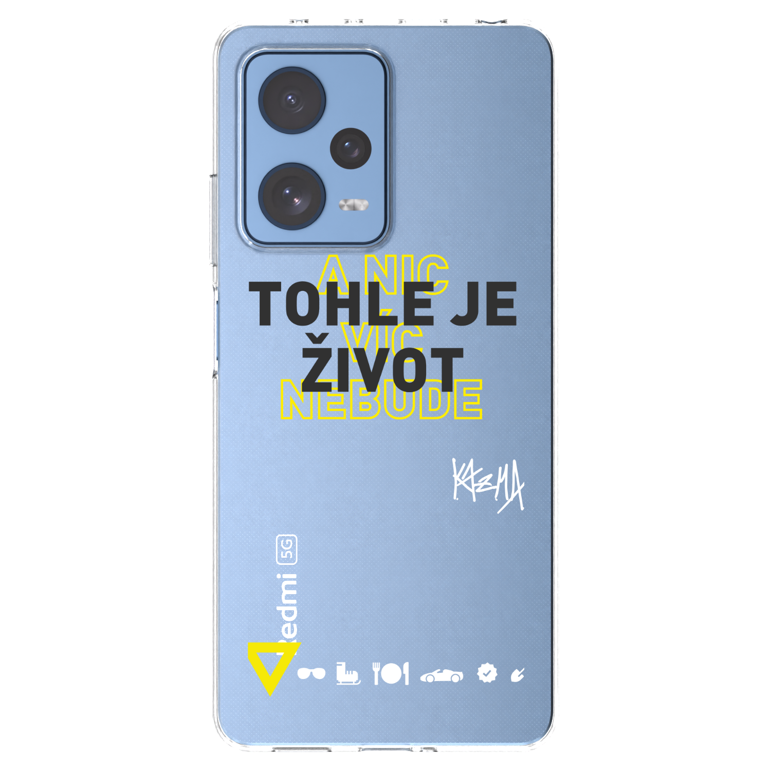 Picasee silikonový průhledný obal pro Xiaomi Redmi Note 12 Pro 5G - Kazma - TOHLE JE ŽIVOT A NIC VÍC NEBUDE