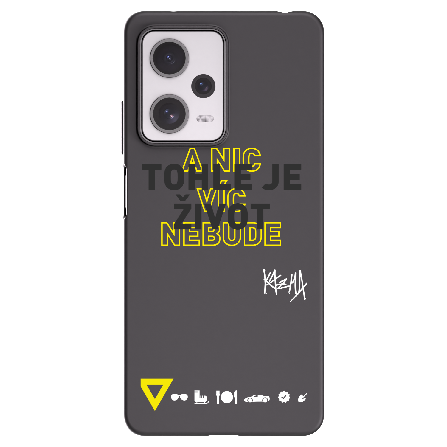 Picasee silikonový černý obal pro Xiaomi Redmi Note 12 Pro+ 5G - Kazma - TOHLE JE ŽIVOT A NIC VÍC NEBUDE