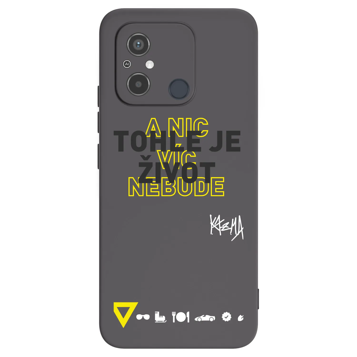 Picasee silikonový černý obal pro Xiaomi Redmi 12C - Kazma - TOHLE JE ŽIVOT A NIC VÍC NEBUDE