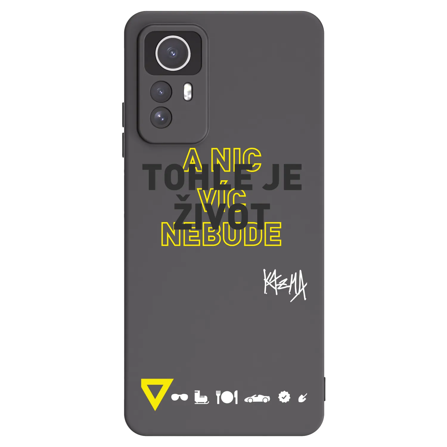 Picasee silikonový černý obal pro Xiaomi Redmi Note 12S - Kazma - TOHLE JE ŽIVOT A NIC VÍC NEBUDE