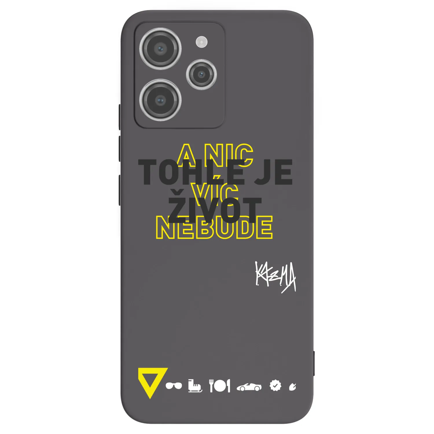 Picasee silikonový černý obal pro Xiaomi Redmi 12 4G - Kazma - TOHLE JE ŽIVOT A NIC VÍC NEBUDE