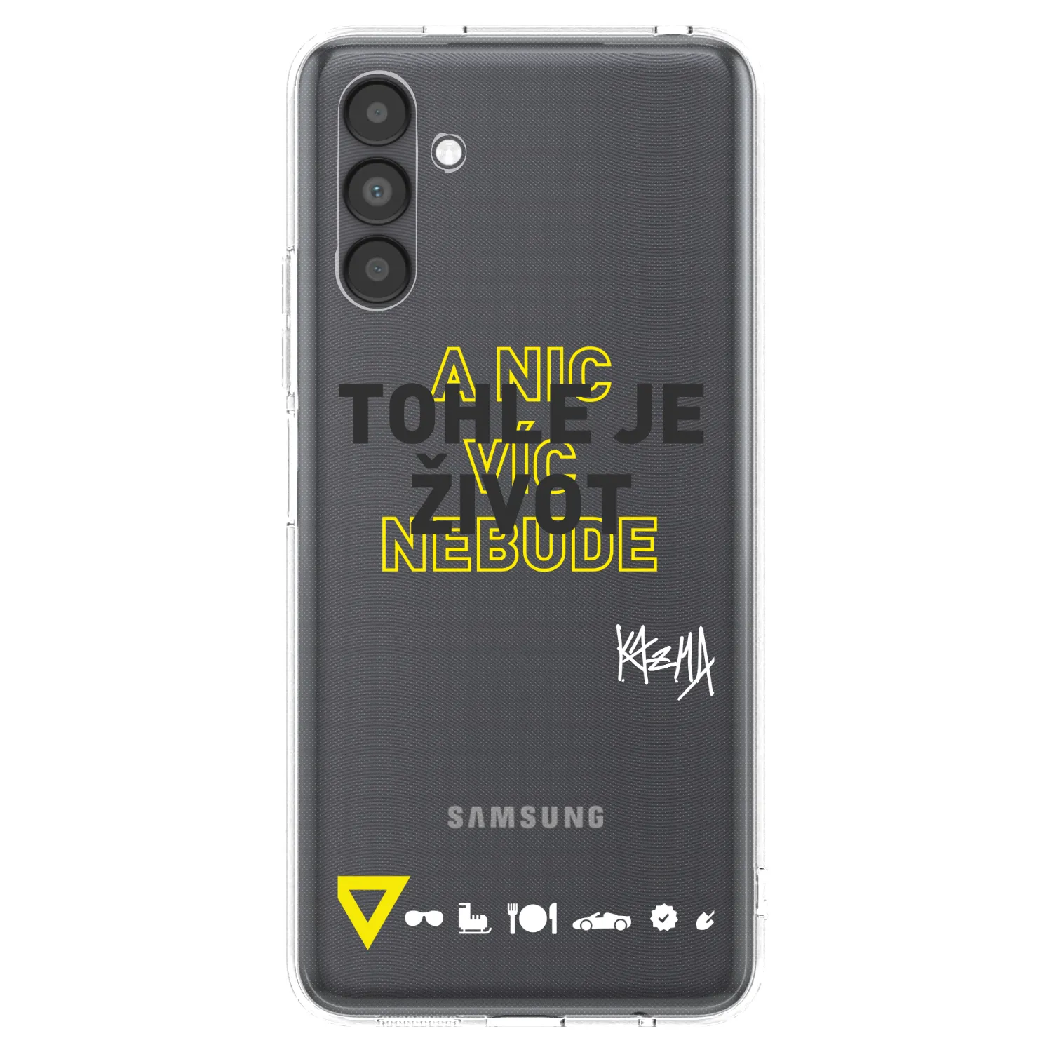 Picasee silikonový průhledný obal pro Samsung Galaxy A04s A047F - Kazma - TOHLE JE ŽIVOT A NIC VÍC NEBUDE