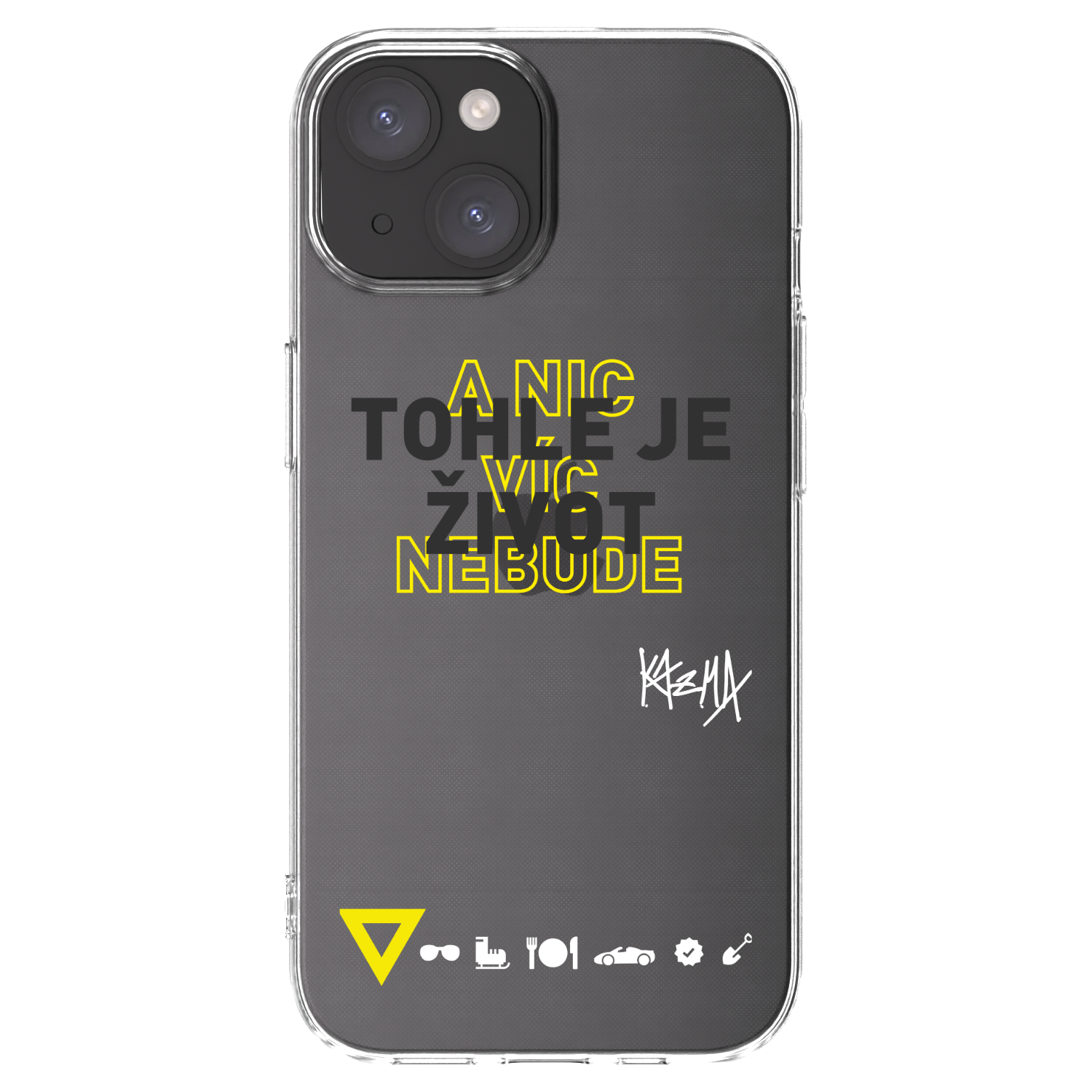 Picasee silikonový průhledný obal pro Apple iPhone 15 - Kazma - TOHLE JE ŽIVOT A NIC VÍC NEBUDE