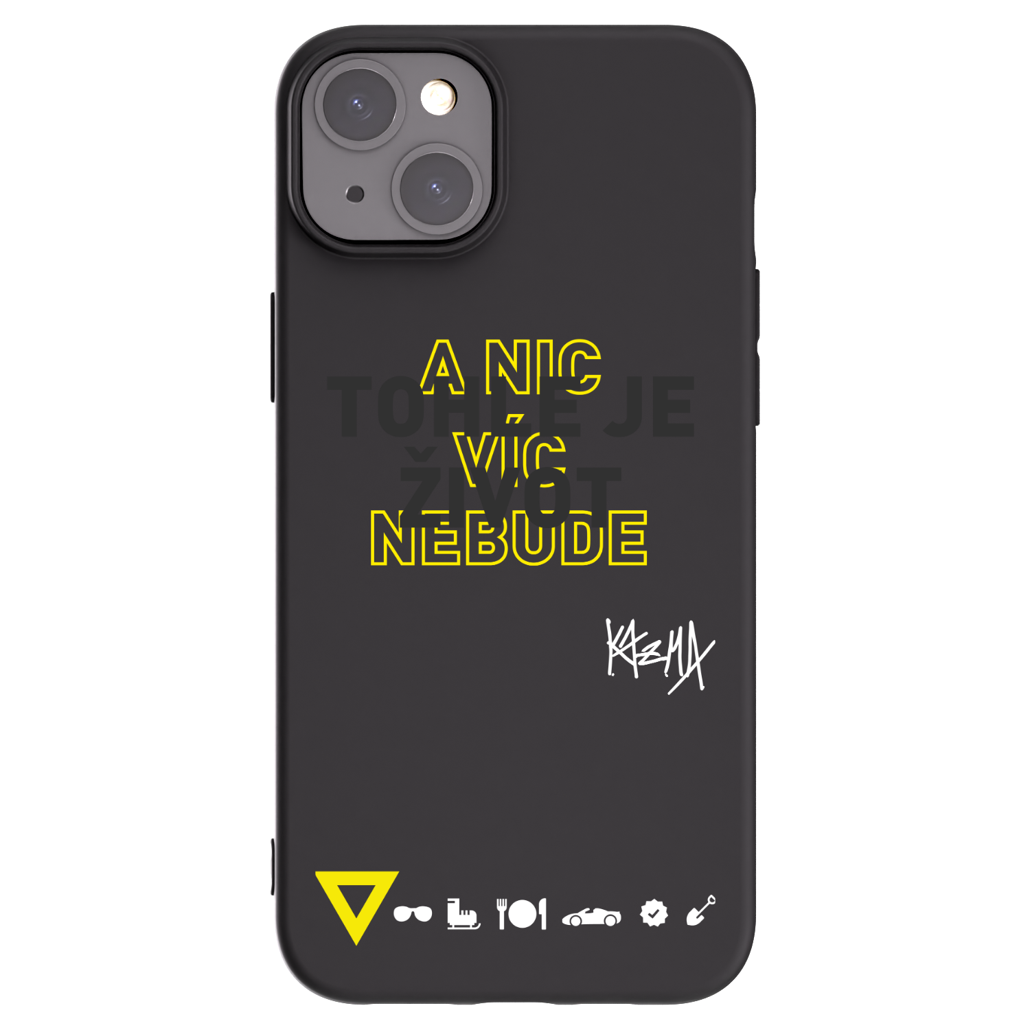 Picasee silikonový černý obal pro Apple iPhone 15 Plus - Kazma - TOHLE JE ŽIVOT A NIC VÍC NEBUDE