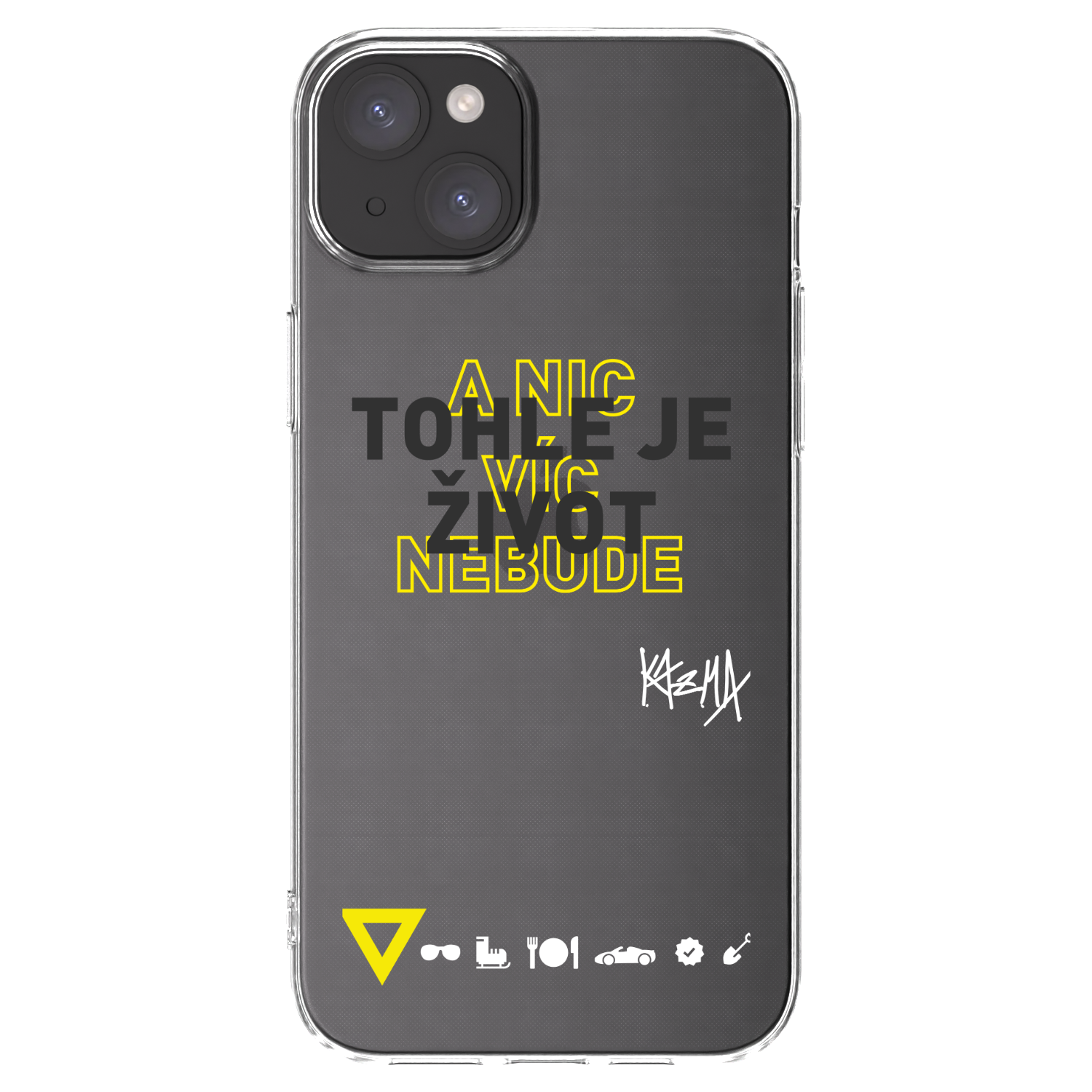Picasee silikonový průhledný obal pro Apple iPhone 15 Plus - Kazma - TOHLE JE ŽIVOT A NIC VÍC NEBUDE