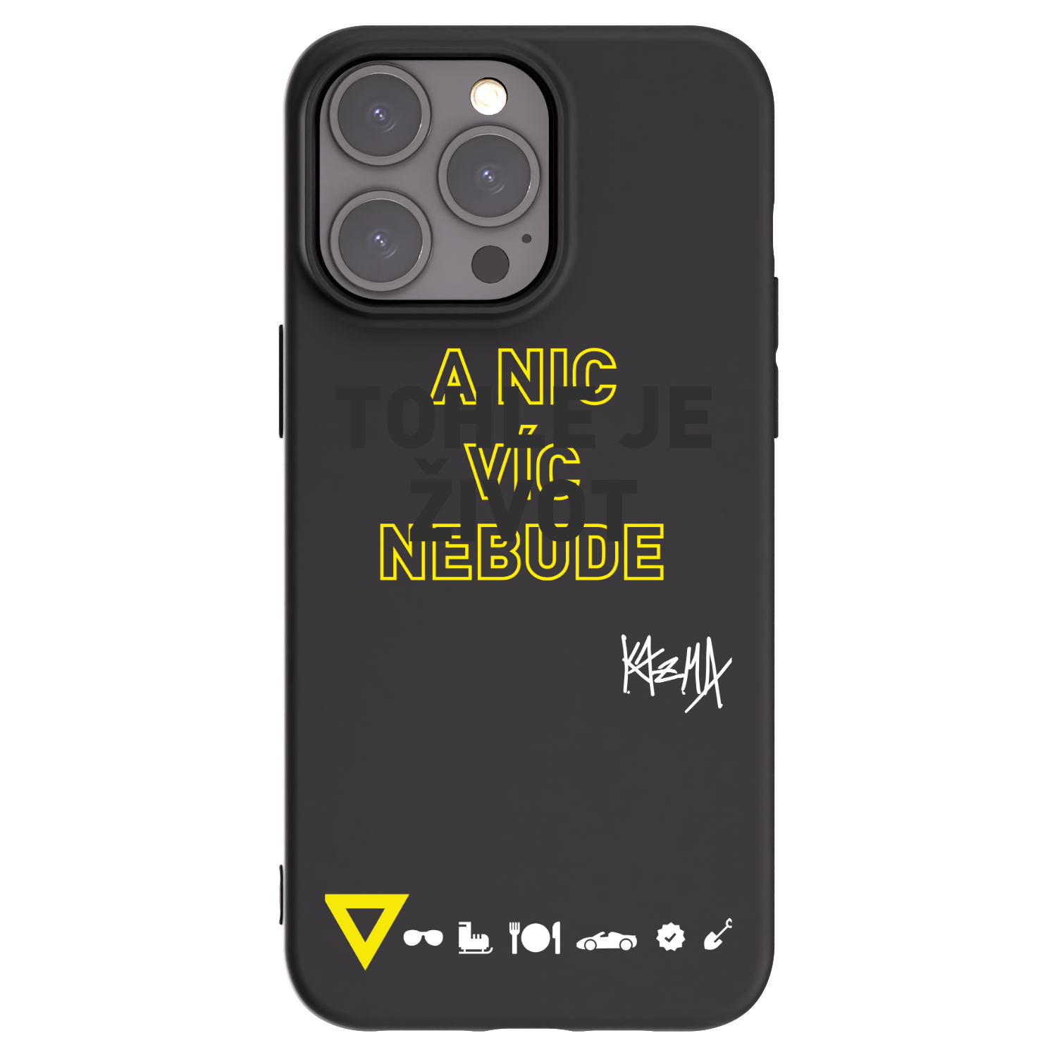 Picasee silikonový černý obal pro Apple iPhone 15 Pro Max - Kazma - TOHLE JE ŽIVOT A NIC VÍC NEBUDE