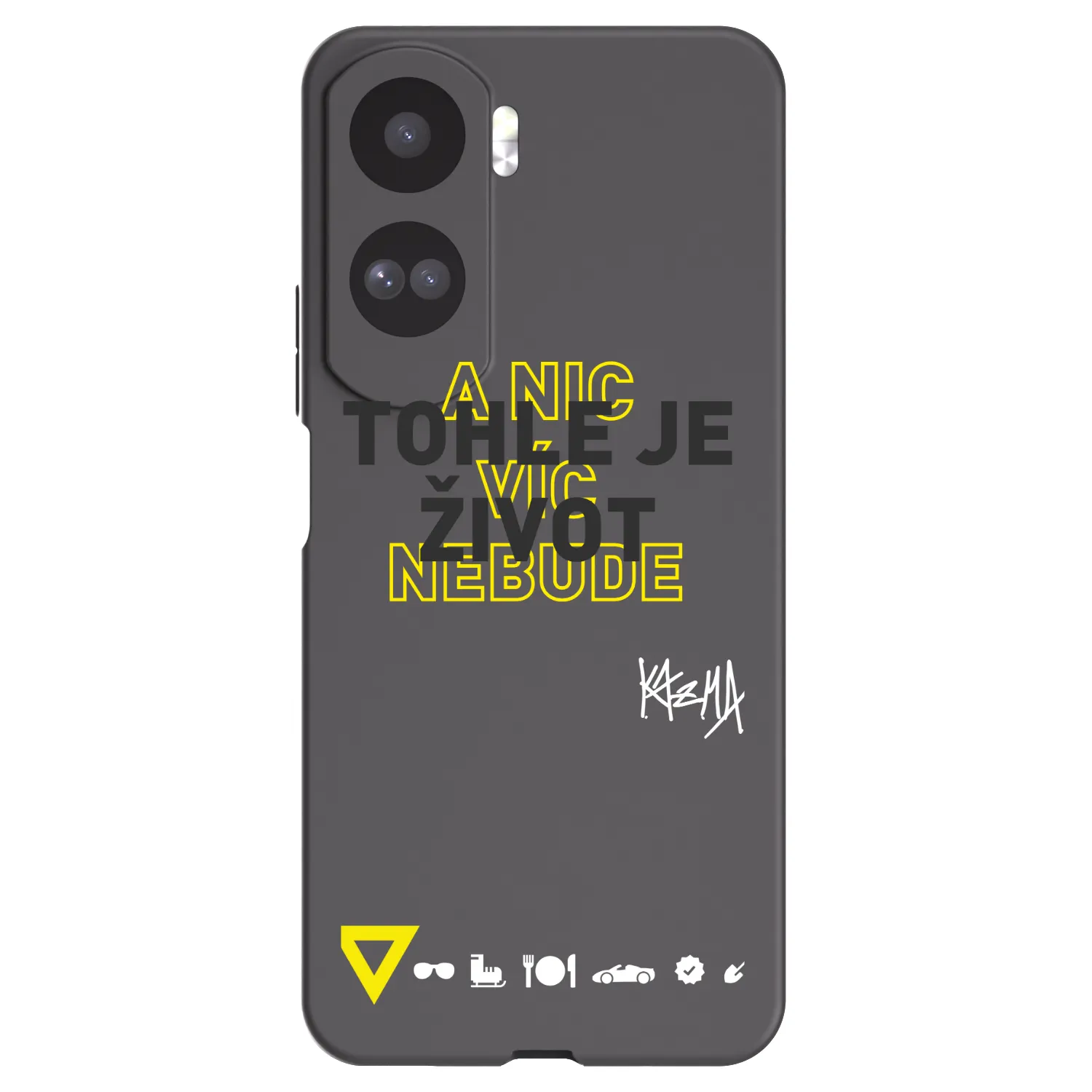 Picasee silikonový černý obal pro Honor 90 Lite 5G - Kazma - TOHLE JE ŽIVOT A NIC VÍC NEBUDE