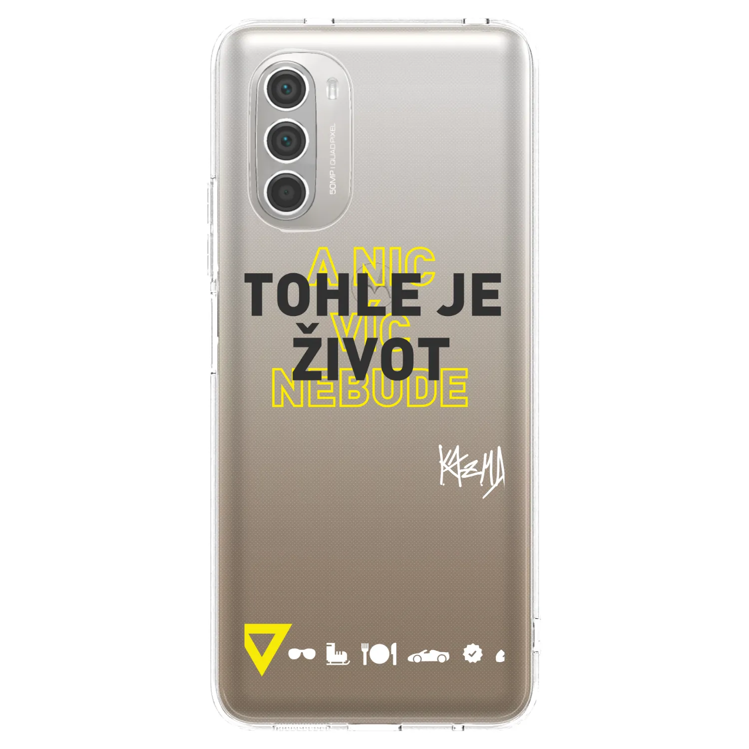 Picasee silikonový průhledný obal pro Motorola Moto G51 - Kazma - TOHLE JE ŽIVOT A NIC VÍC NEBUDE