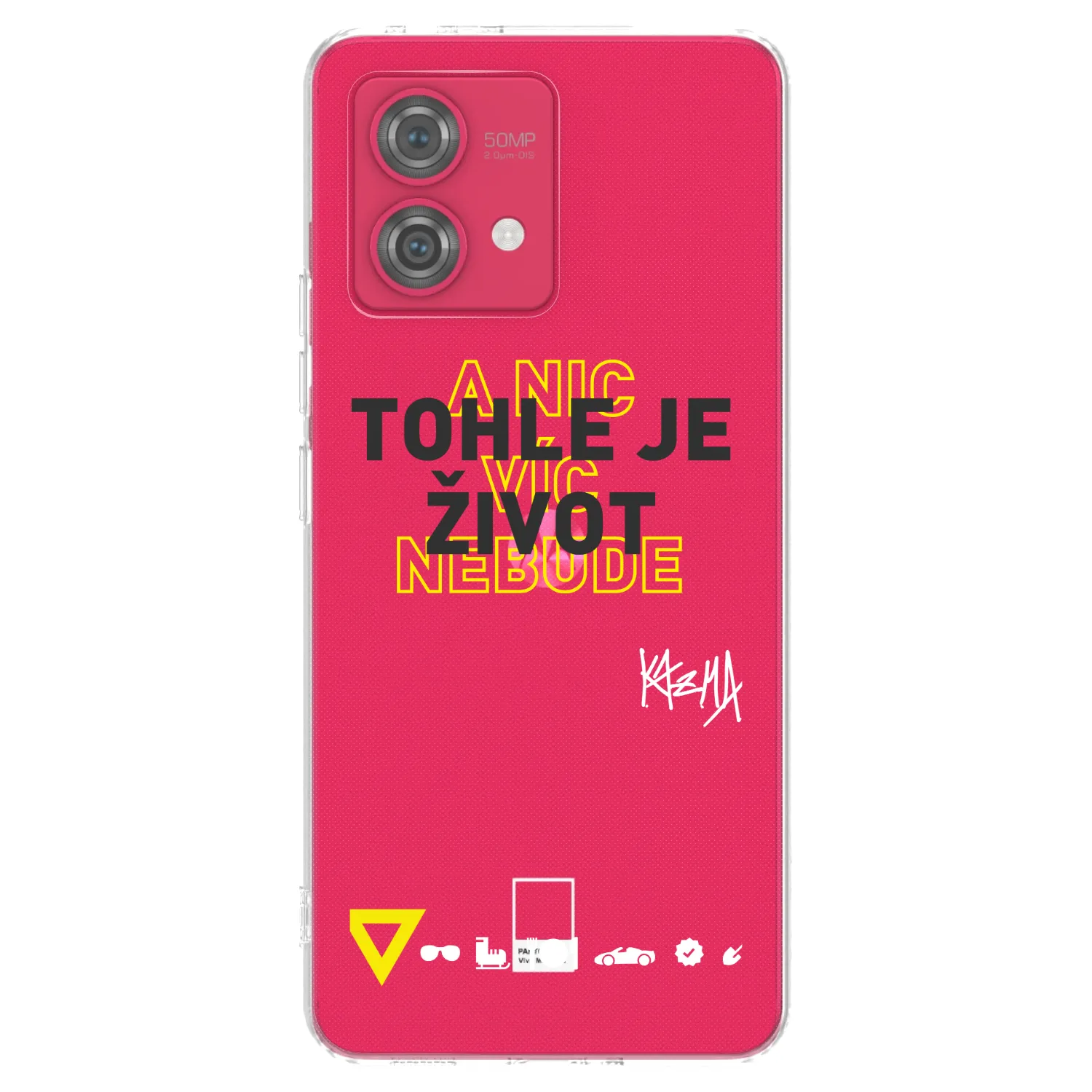 Picasee silikonový průhledný obal pro Motorola Moto G84 5G - Kazma - TOHLE JE ŽIVOT A NIC VÍC NEBUDE