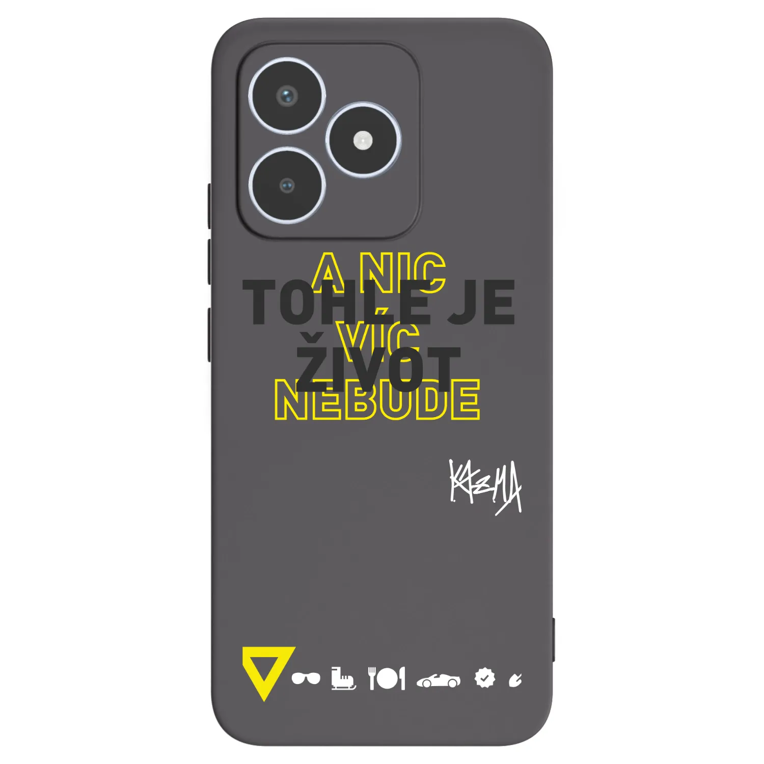 Picasee silikonový černý obal pro Realme C53 - Kazma - TOHLE JE ŽIVOT A NIC VÍC NEBUDE