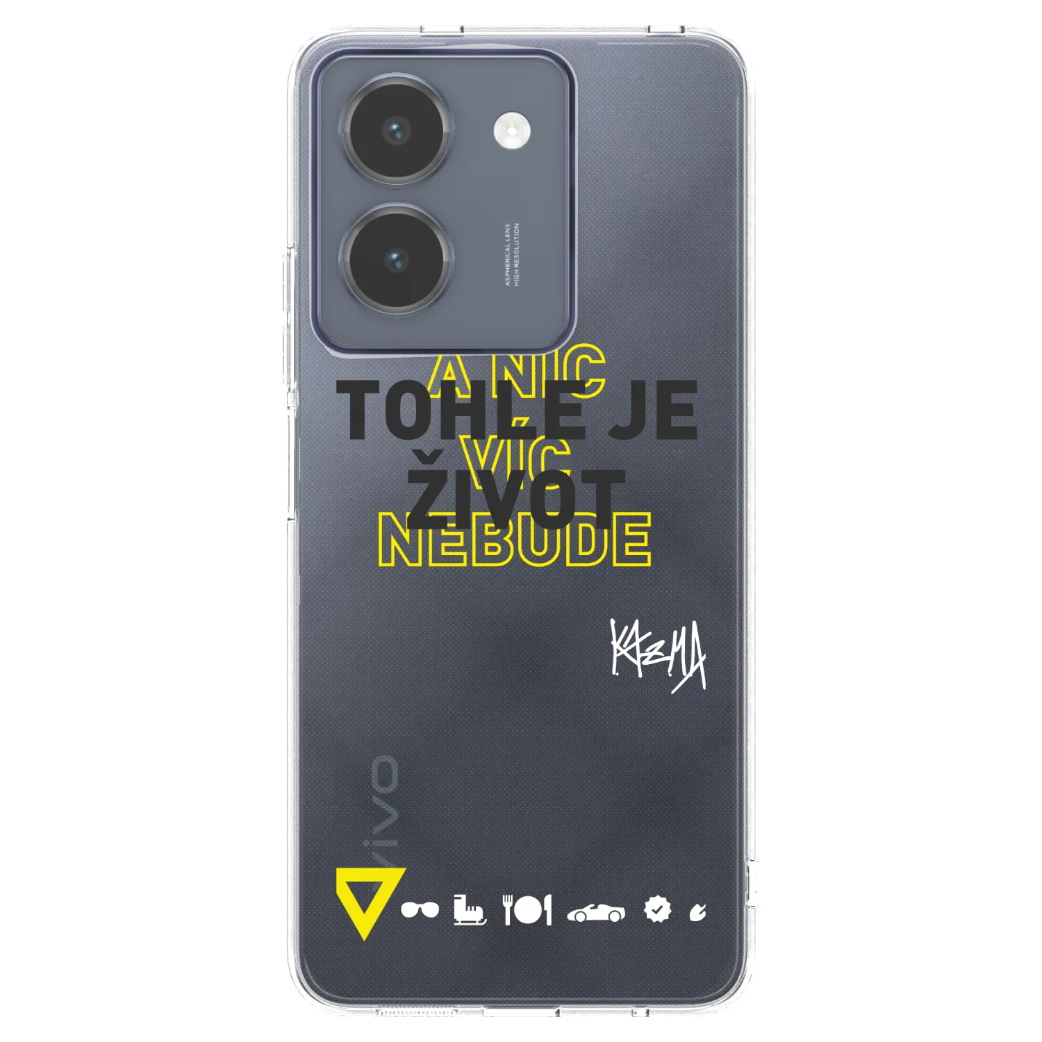 Picasee silikonový průhledný obal pro Vivo Y36 4G - Kazma - TOHLE JE ŽIVOT A NIC VÍC NEBUDE